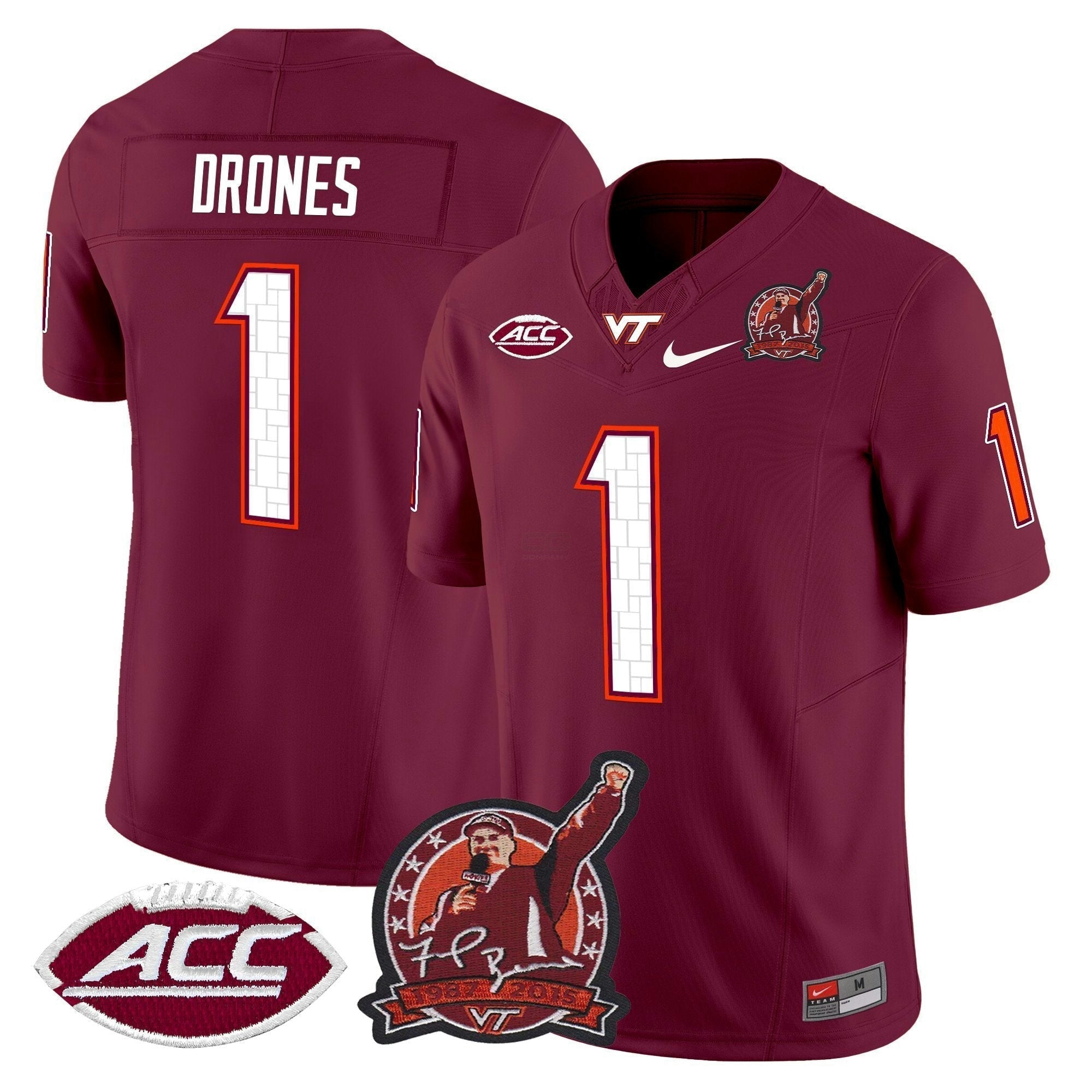 Camisa NCAA Coach Frank Beamer Patch 2025 Vapor Limited Jersey
