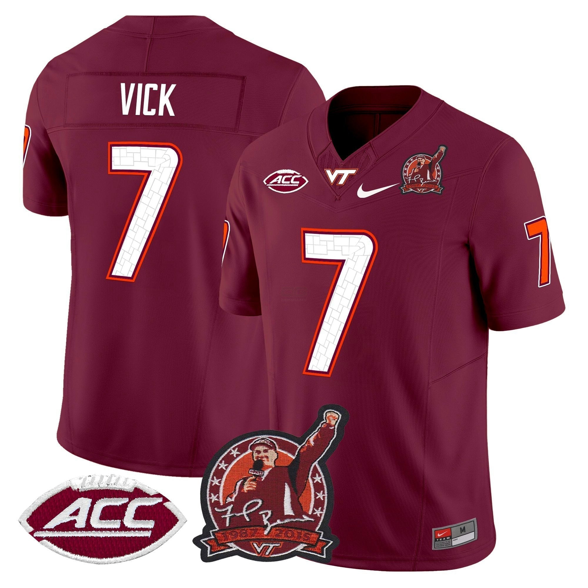Camisa NCAA Coach Frank Beamer Patch 2025 Vapor Limited Jersey