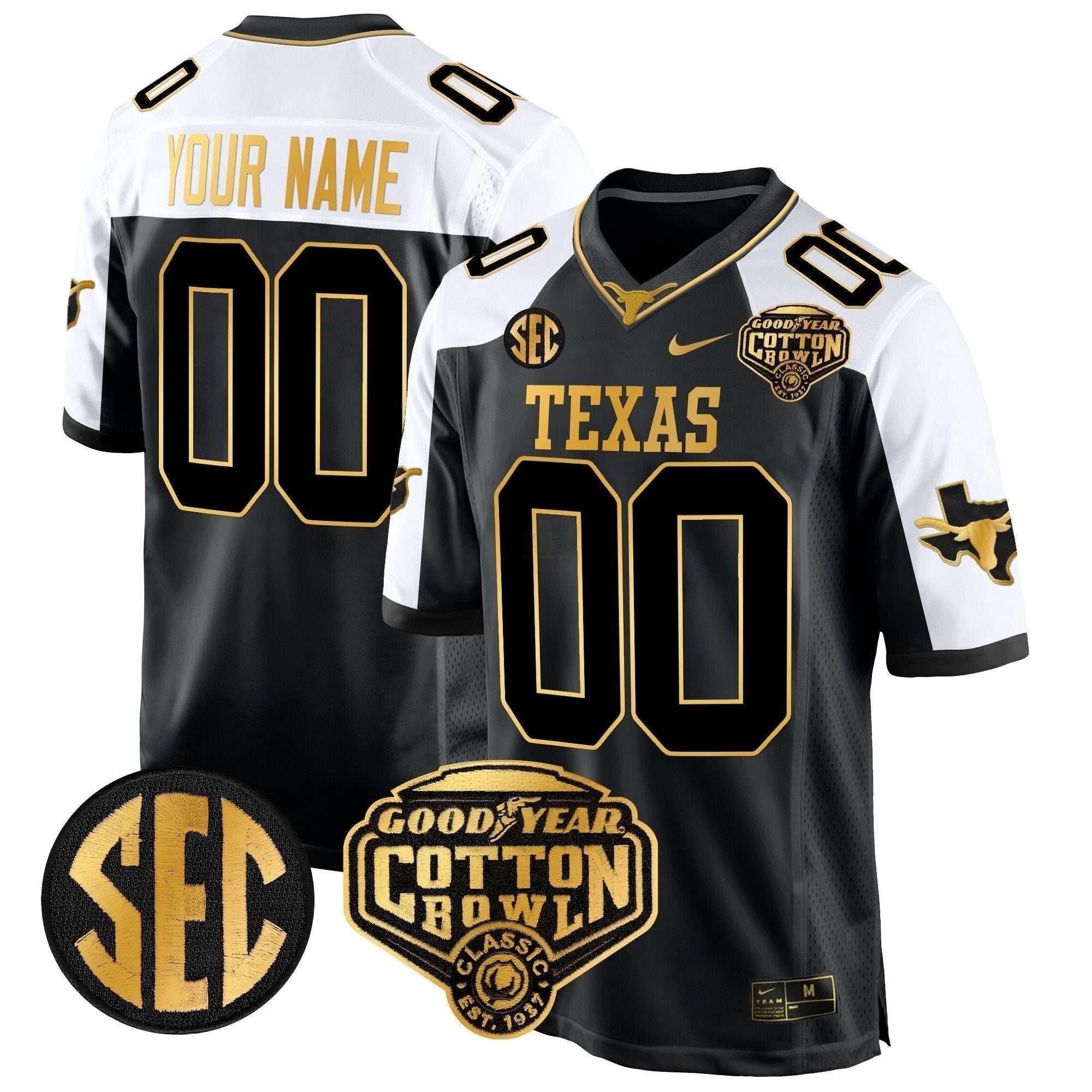 Camisa NCAA Cotton Bowl Patch Dourada Game Jersey