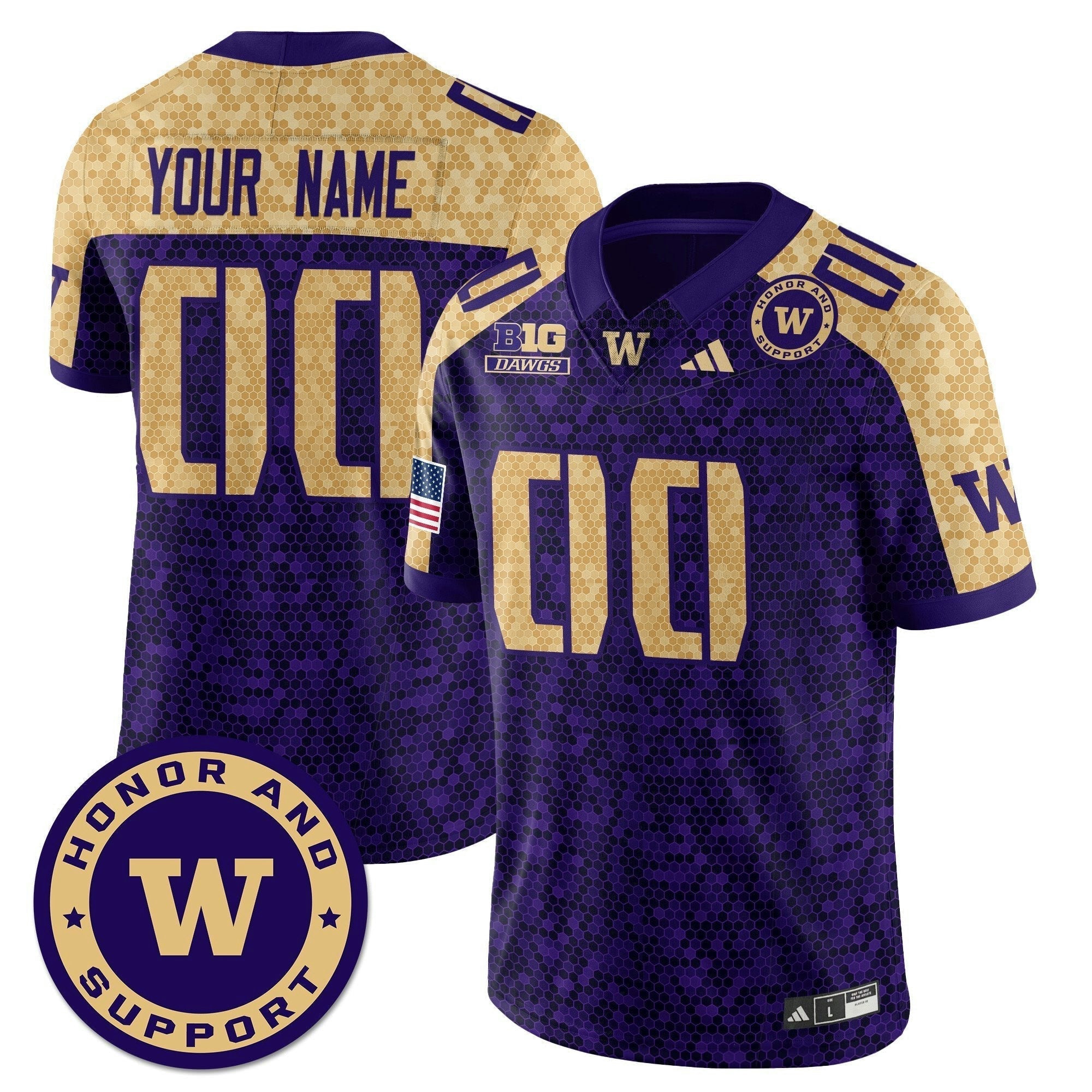 Camisa NCAA Custom Football Honor and Support Uniform