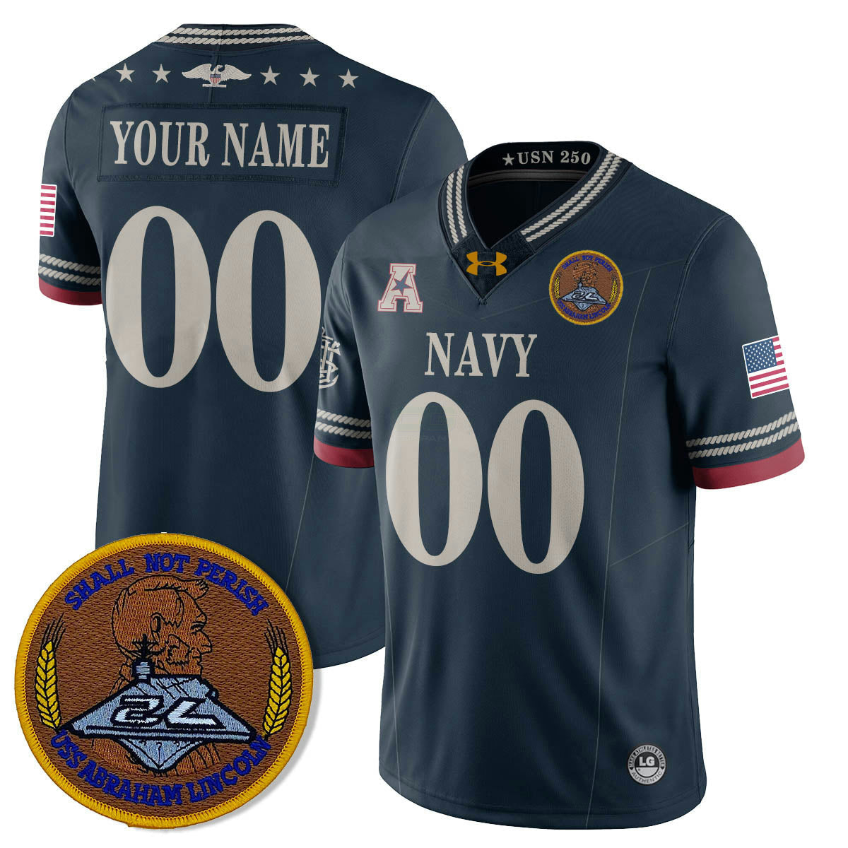 Camisa NCAA Custom Honoring the 250th Anniversary of the United States Navy Jersey