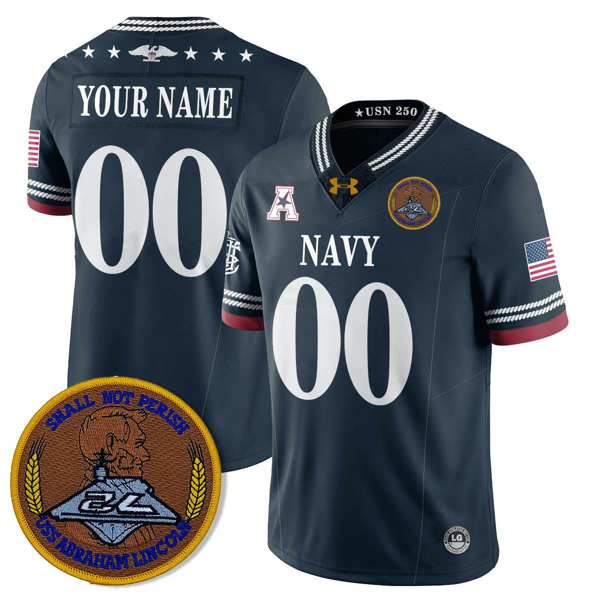 Camisa NCAA Custom Honoring the 250th Anniversary of the United States Navy Jersey