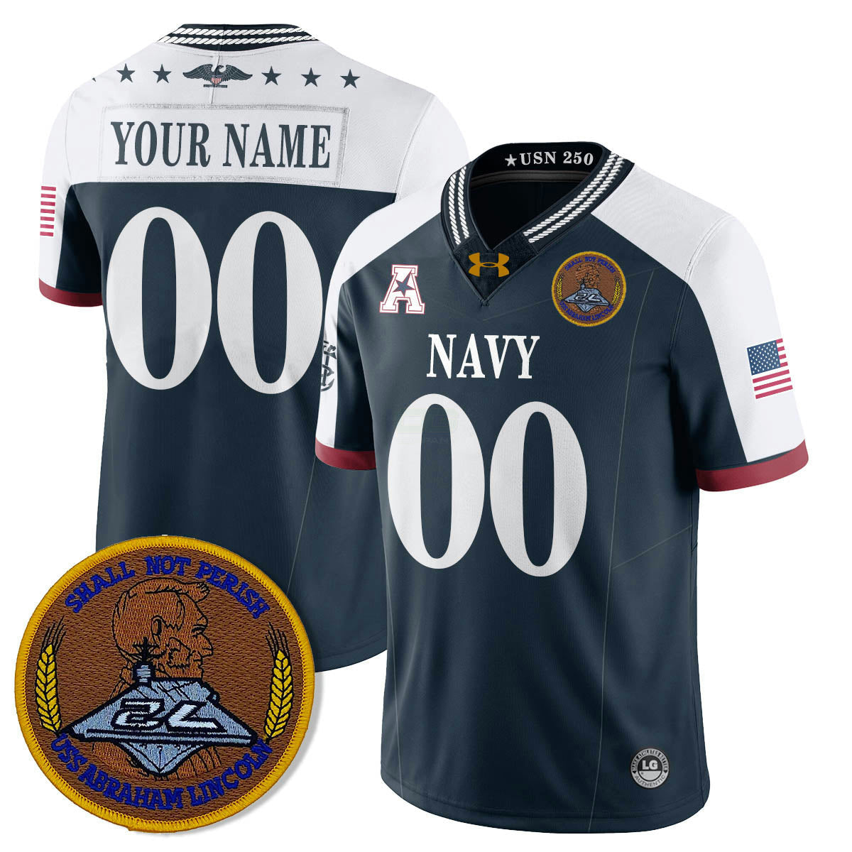 Camisa NCAA Custom Honoring the 250th Anniversary of the United States Navy Jersey