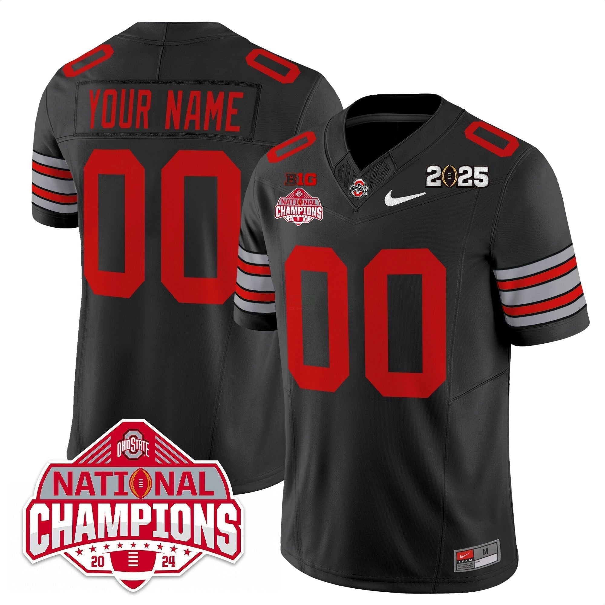 Camisa NCAA Custom Name/Gender 'Heritage Stripe' 2025 College Football Playoff Patch - National Champions Jersey N19