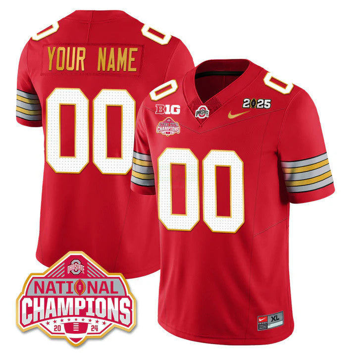 Camisa NCAA Custom Name/Gender 'Heritage Stripe' 2025 College Football Playoff Patch - National Champions Jersey