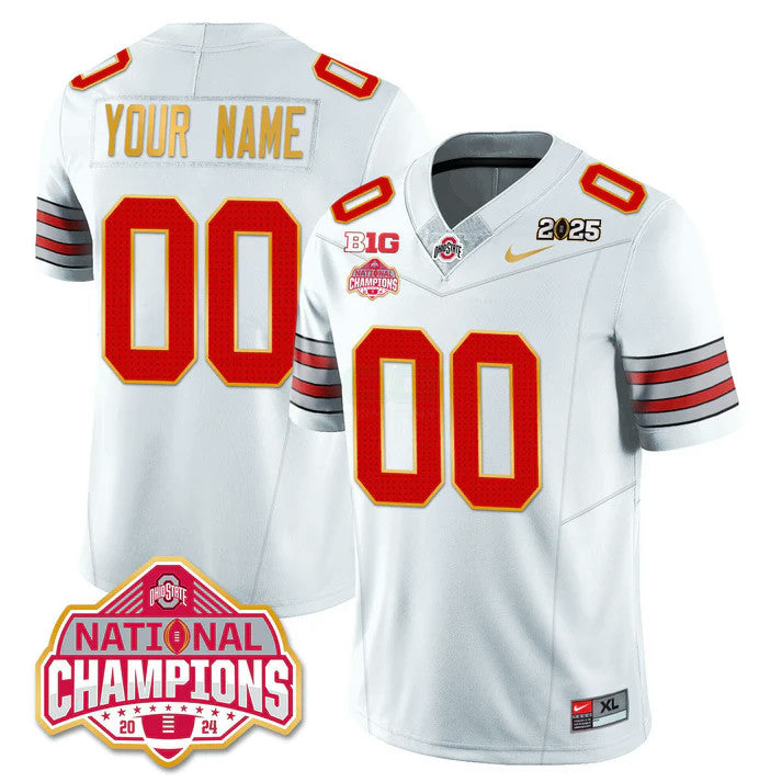 Camisa NCAA Custom Name/Gender 'Heritage Stripe' 2025 College Football Playoff Patch - National Champions Jersey