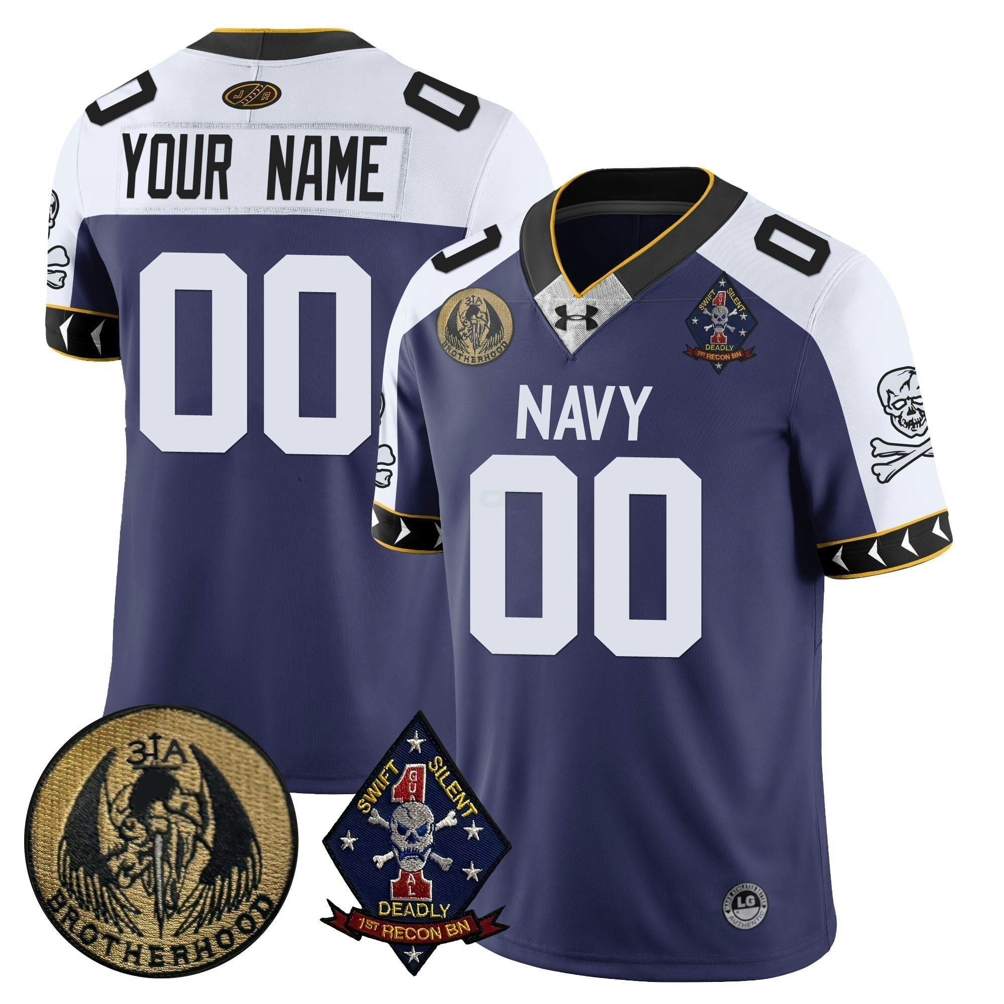 Camisa NCAA Custom Name/Gender Lacrosse Jolly Rogers Vapor Limited Jersey