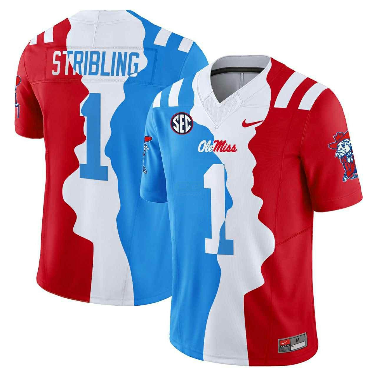 Camisa NCAA De'Zhaun Stribling #1 Ole Miss Split Jersey - De'Zhaun Stribling