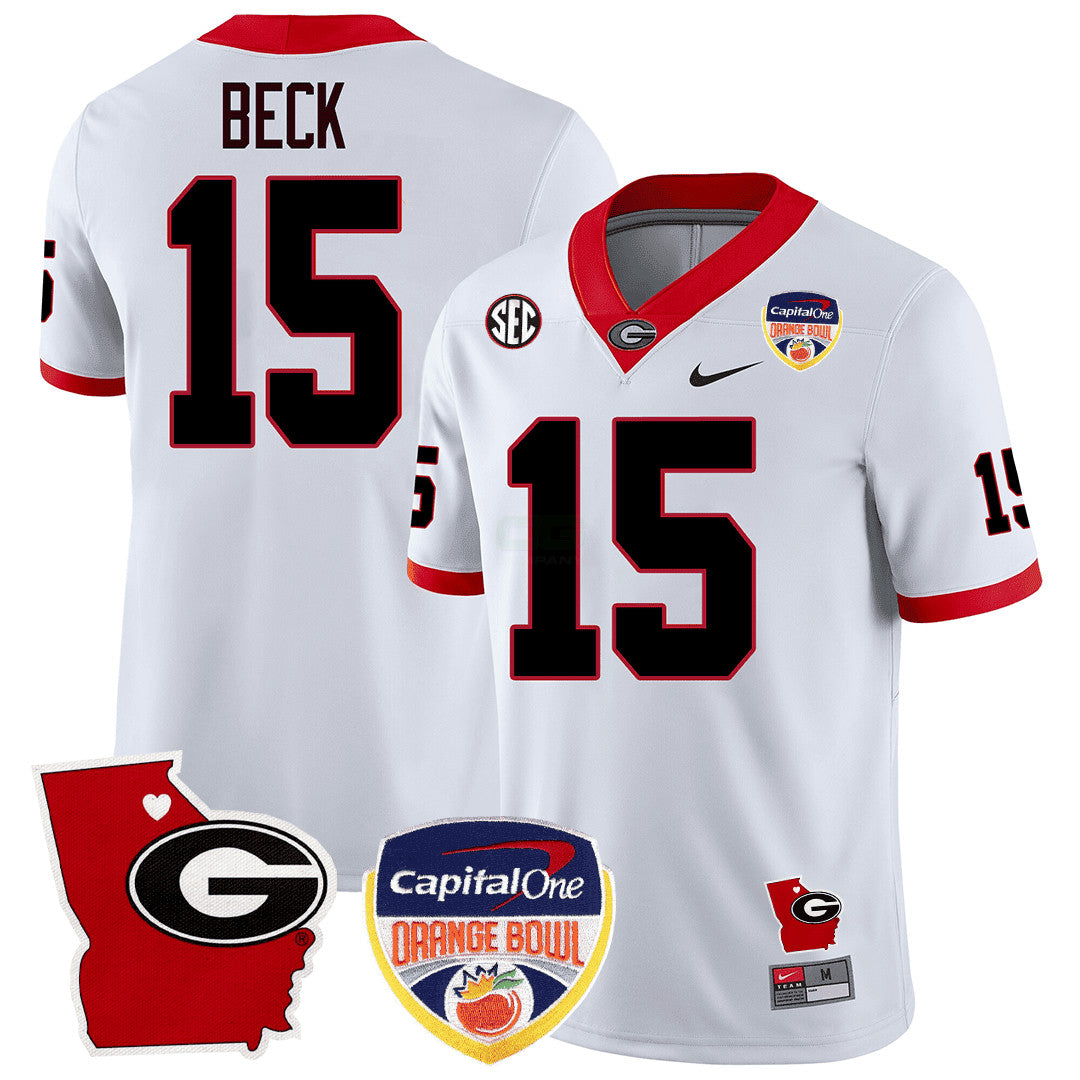 Camisa NCAA Georgia State Map & Laranja Bowl Patch Jersey