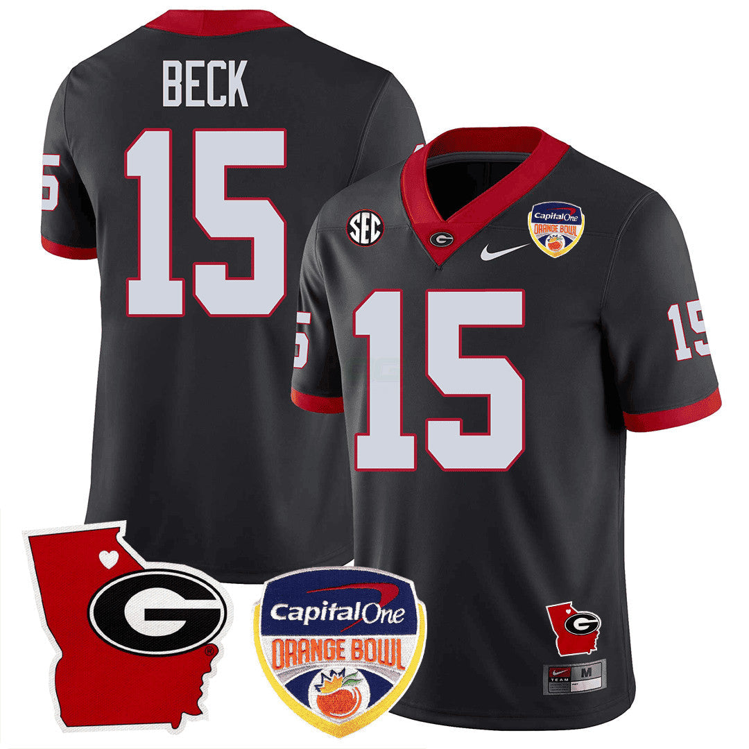 Camisa NCAA Georgia State Map & Laranja Bowl Patch Jersey
