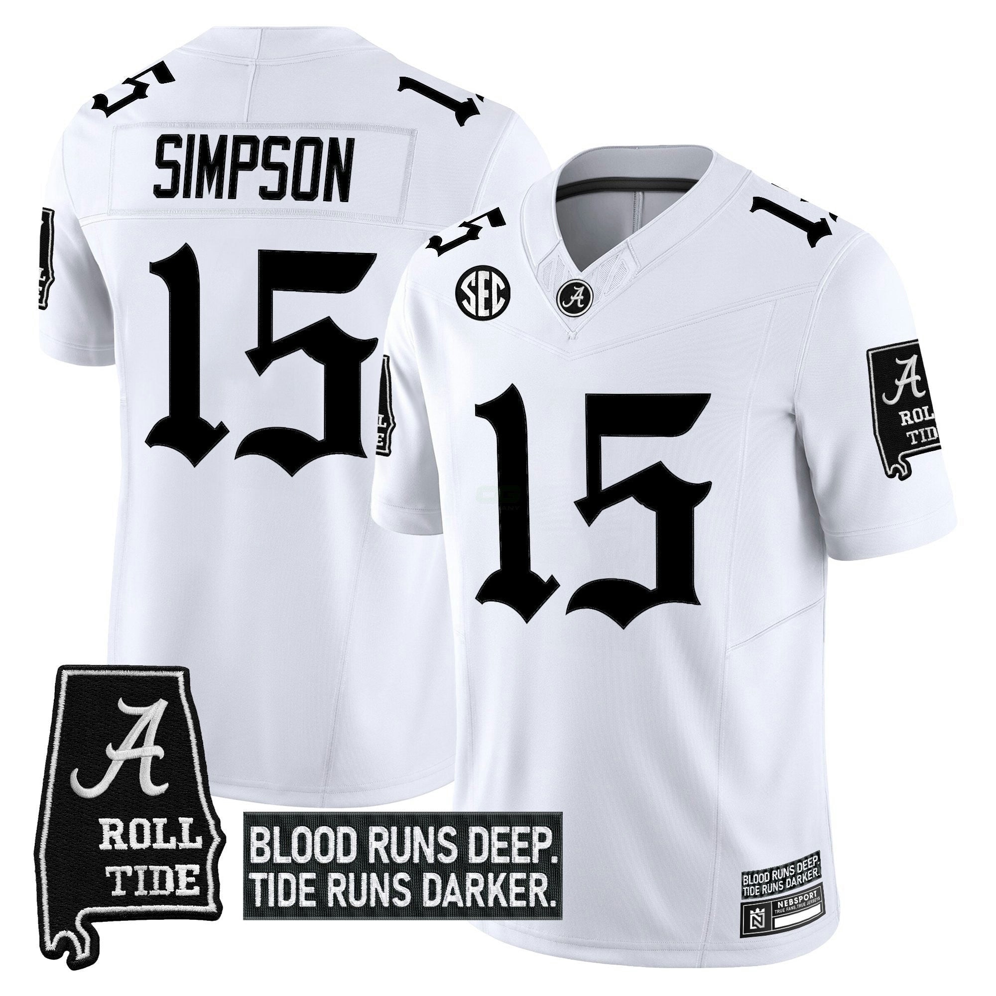 Camisa NCAA 'Gothic Bama Blood Edition' Vapor Limited Jersey