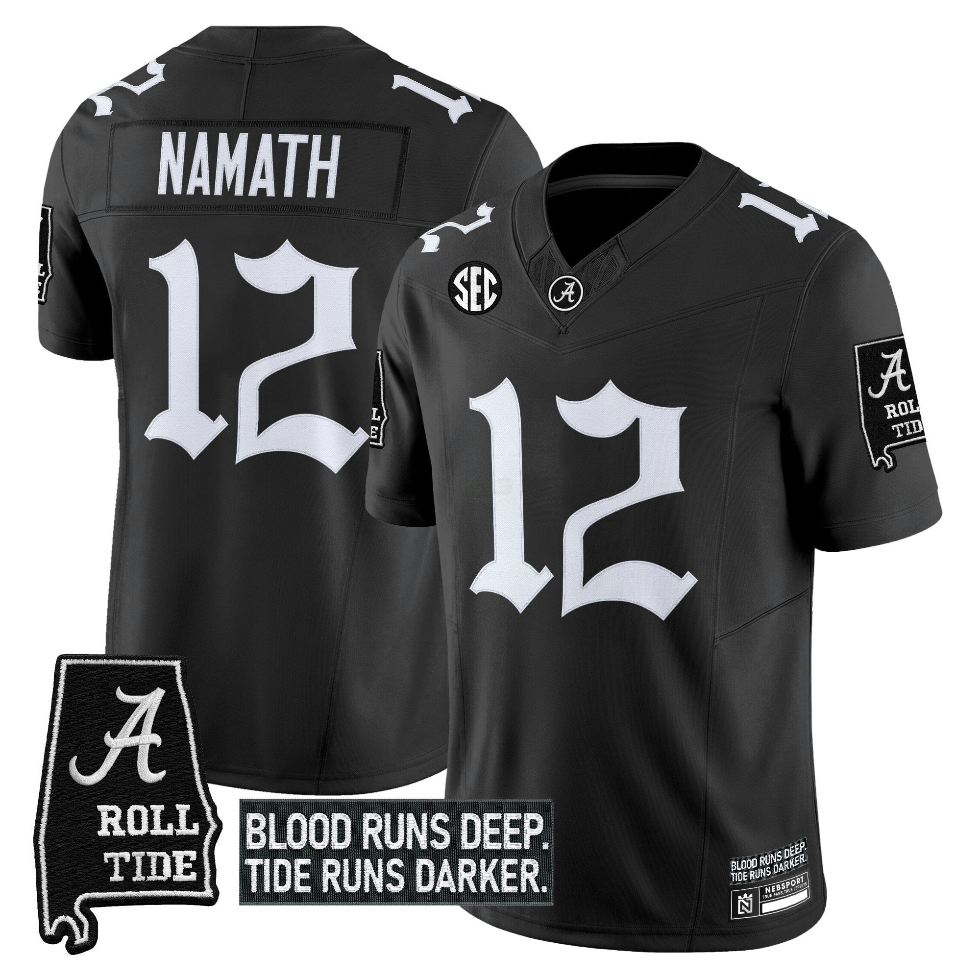 Camisa NCAA 'Gothic Bama Blood Edition' Vapor Limited Jersey
