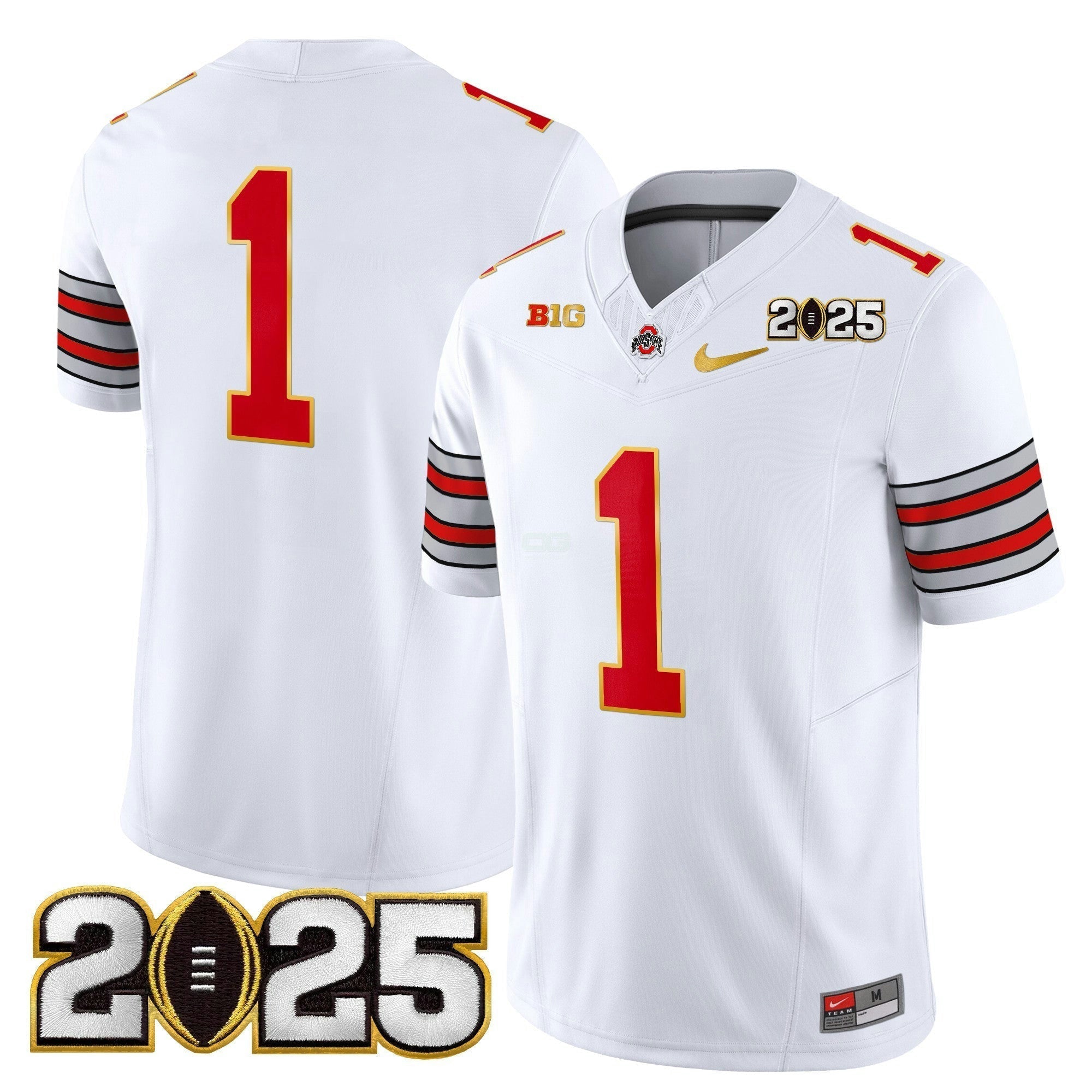 Camisa NCAA 'Heritage Stripe' 2025 College Football Playoff Final Patch Dourada Trim Vapor Limited Jersey