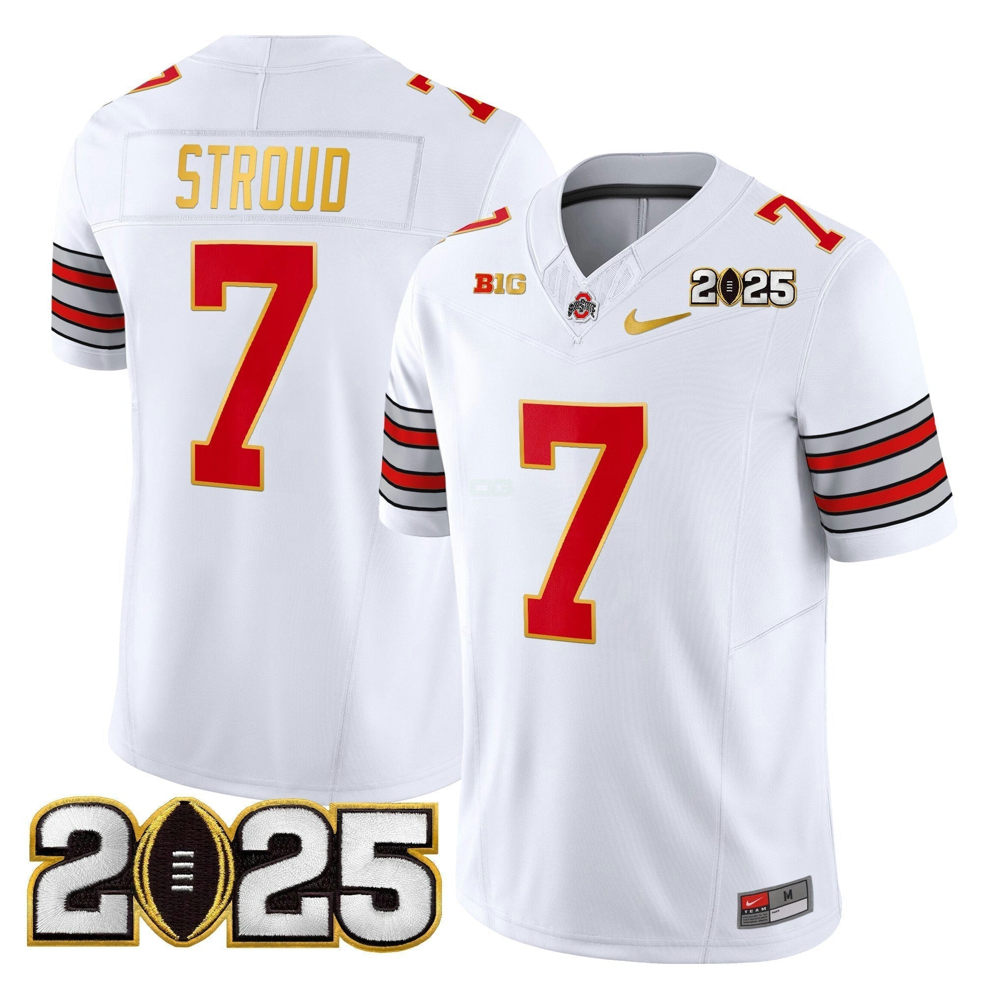 Camisa NCAA 'Heritage Stripe' 2025 College Football Playoff Final Patch Dourada Trim Vapor Limited Jersey