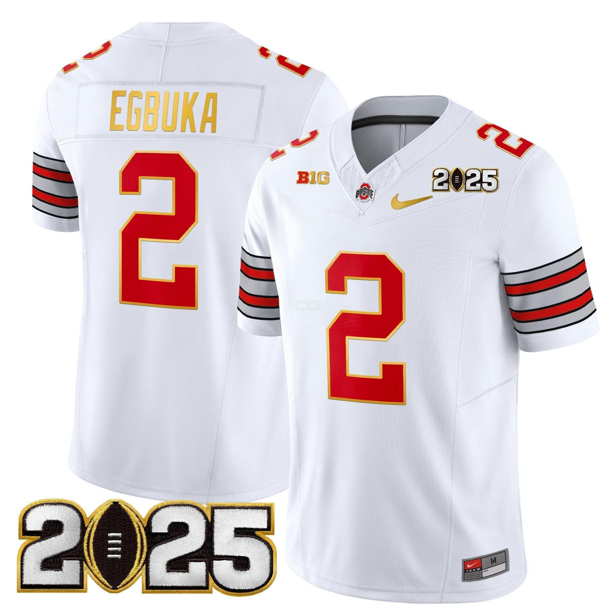 Camisa NCAA 'Heritage Stripe' 2025 College Football Playoff Final Patch Dourada Trim Vapor Limited Jersey