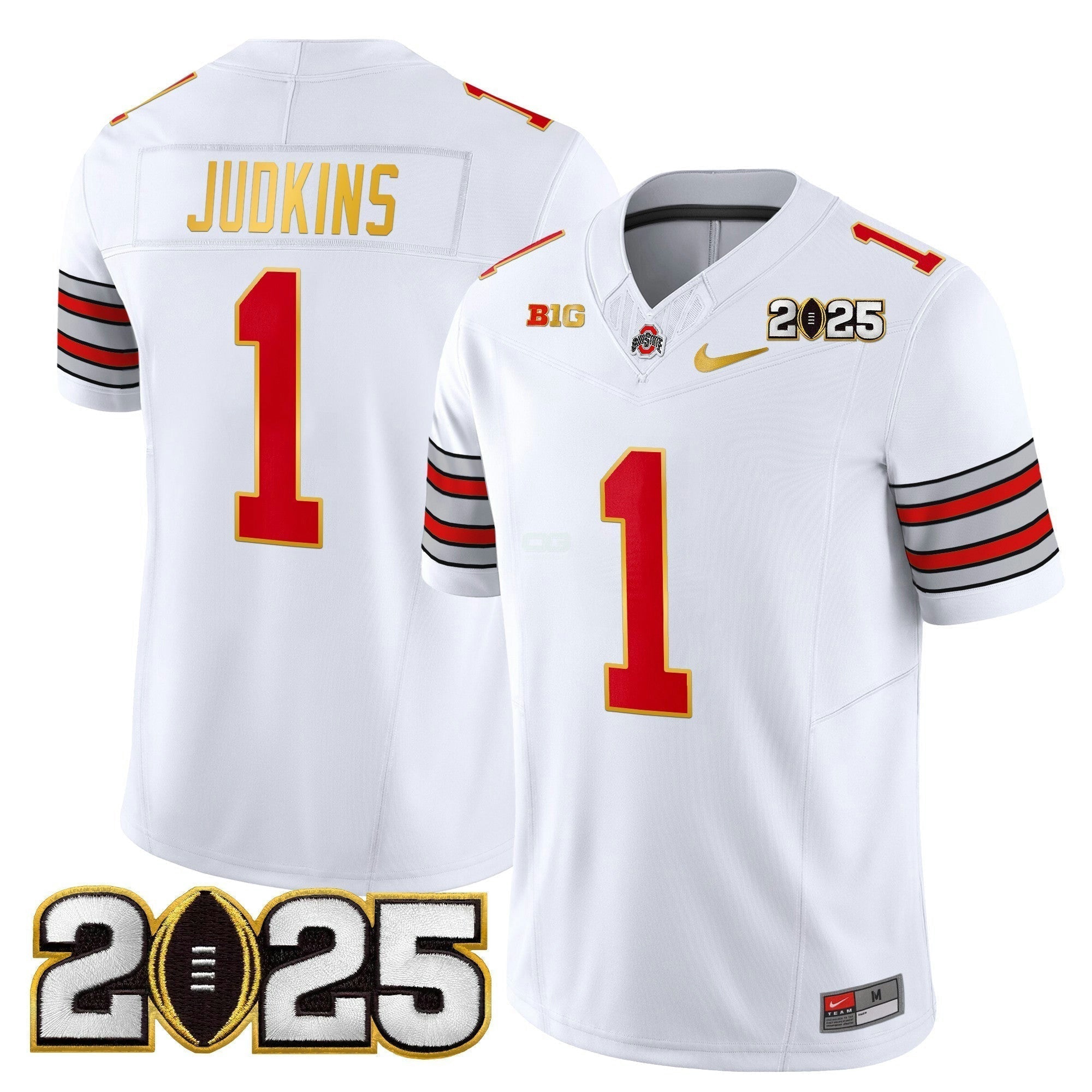 Camisa NCAA 'Heritage Stripe' 2025 College Football Playoff Final Patch Dourada Trim Vapor Limited Jersey
