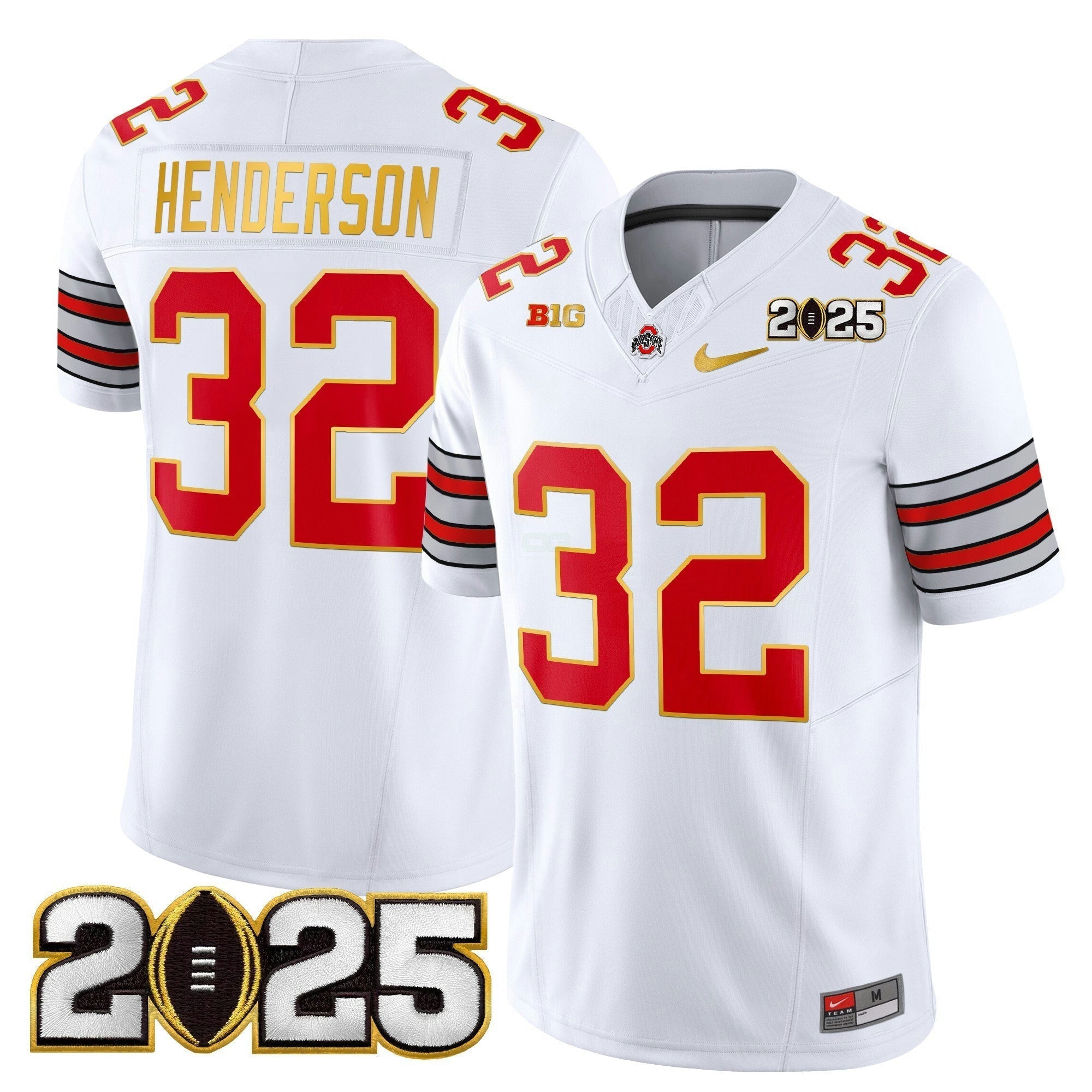 Camisa NCAA 'Heritage Stripe' 2025 College Football Playoff Final Patch Dourada Trim Vapor Limited Jersey