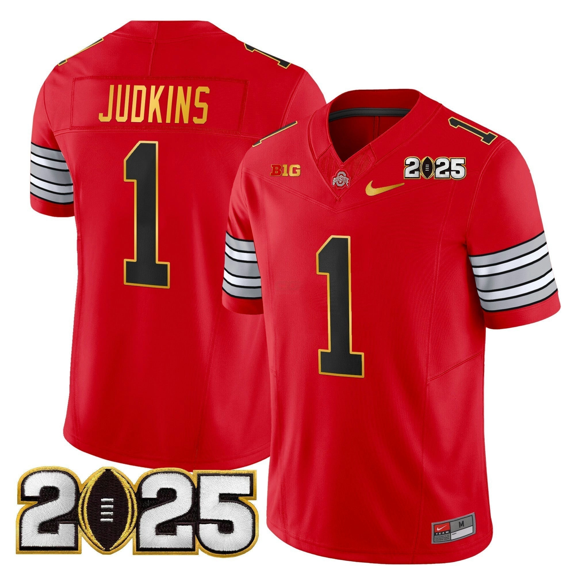 Camisa NCAA 'Heritage Stripe' 2025 College Football Playoff Final Patch Dourada Trim Vapor Limited Jersey
