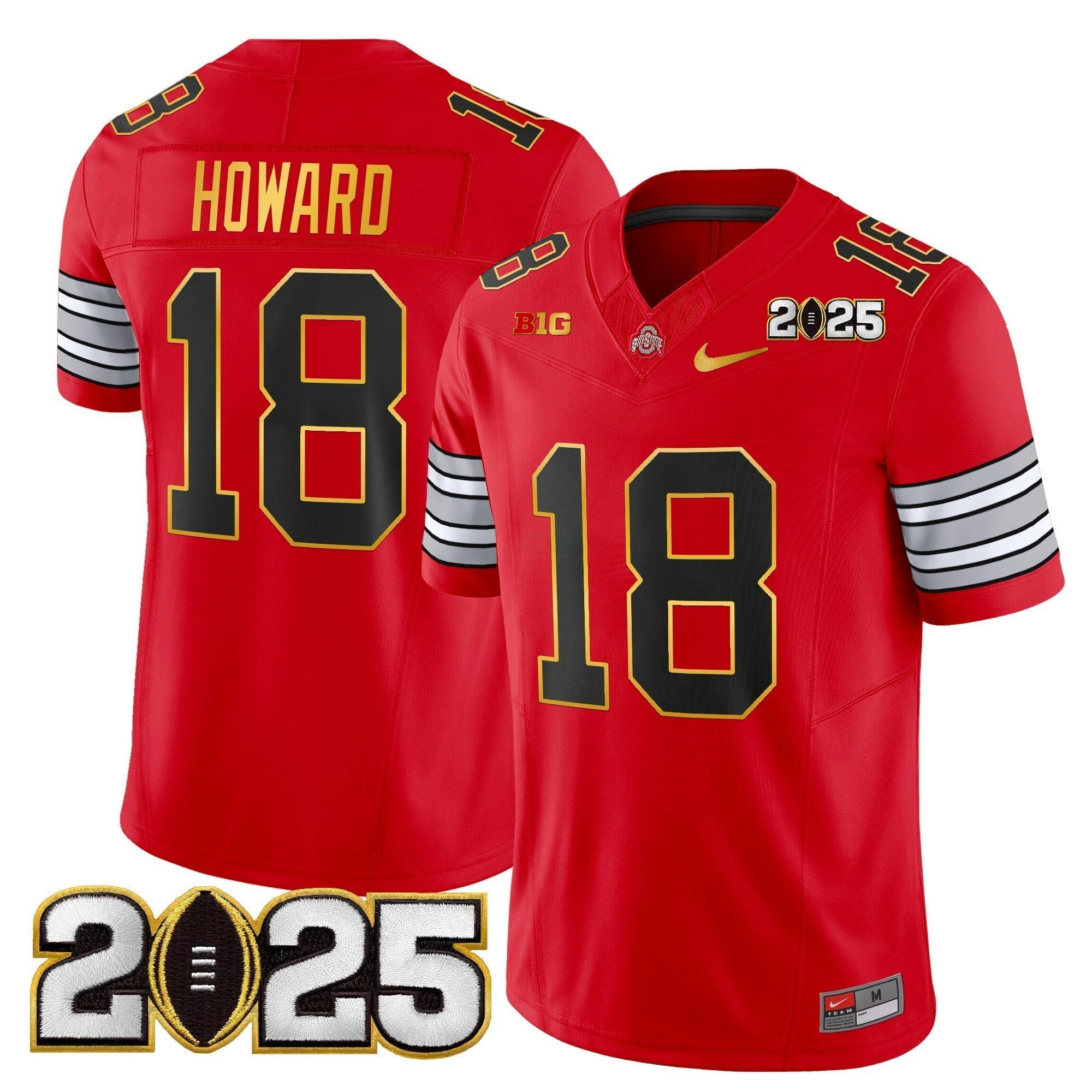 Camisa NCAA 'Heritage Stripe' 2025 College Football Playoff Final Patch Dourada Trim Vapor Limited Jersey