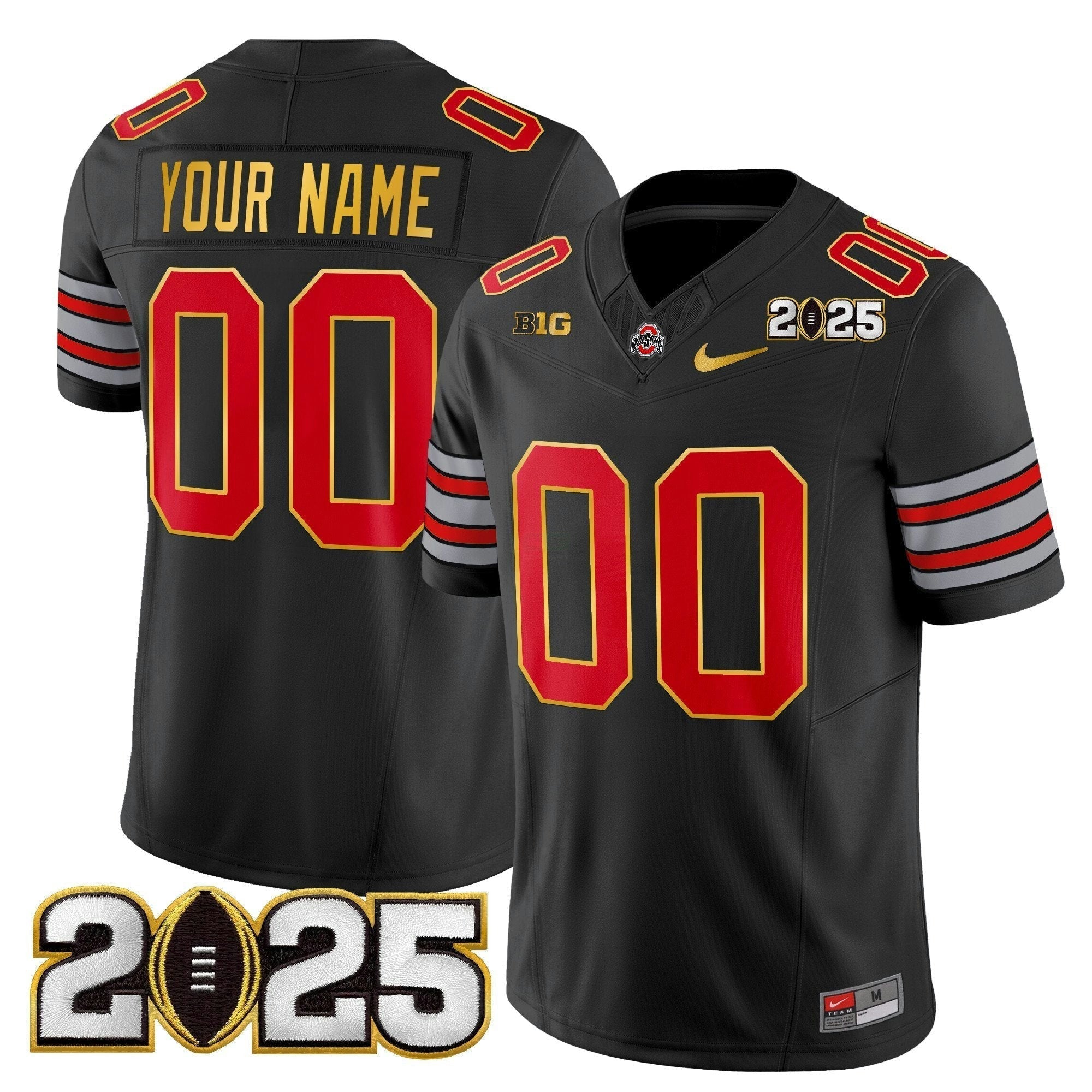 Camisa NCAA 'Heritage Stripe' 2025 College Football Playoff Final Patch Dourada Trim Vapor Limited Jersey