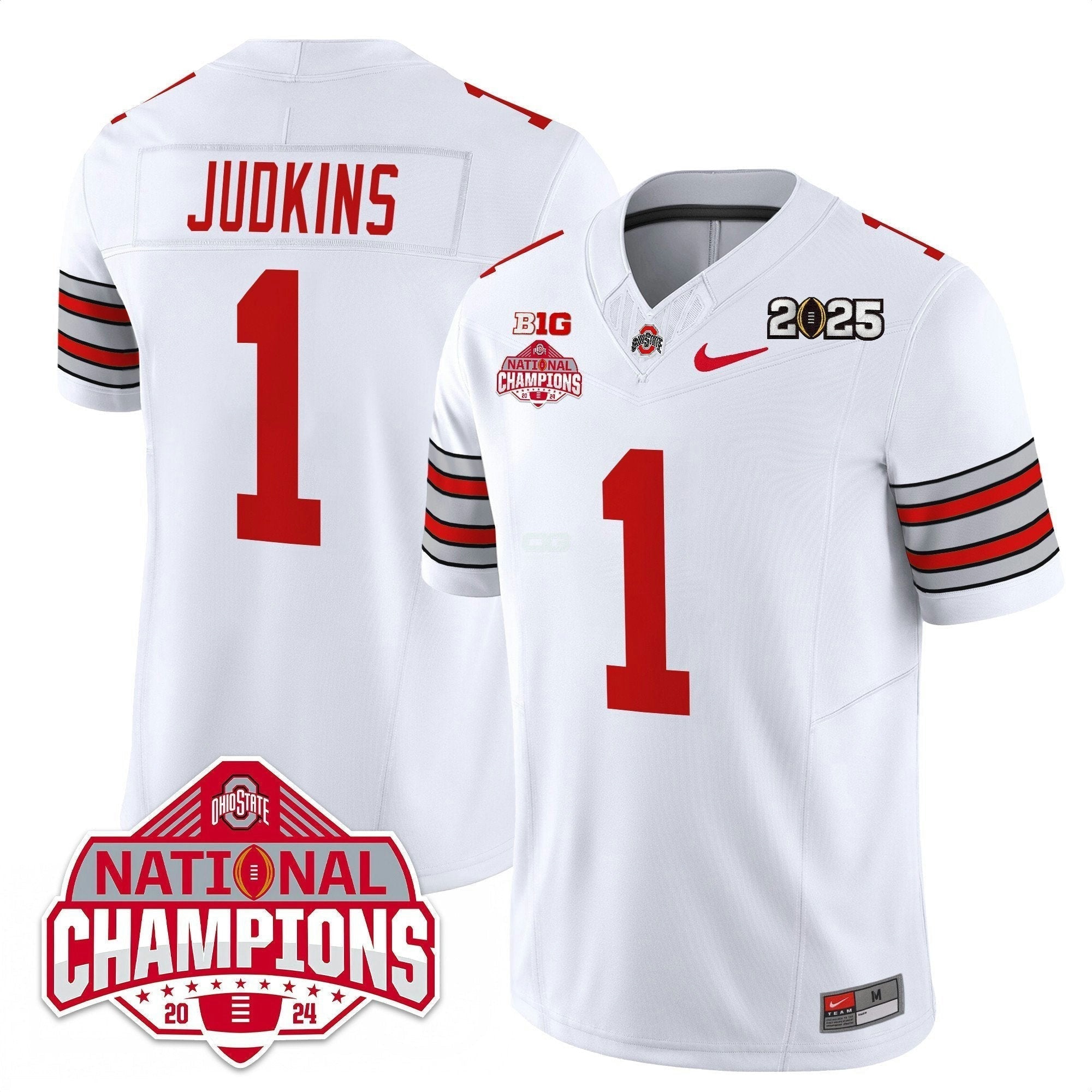 Camisa NCAA 'Heritage Stripe' 2025 College Football Playoff Patch - National Champions Dourada Jersey