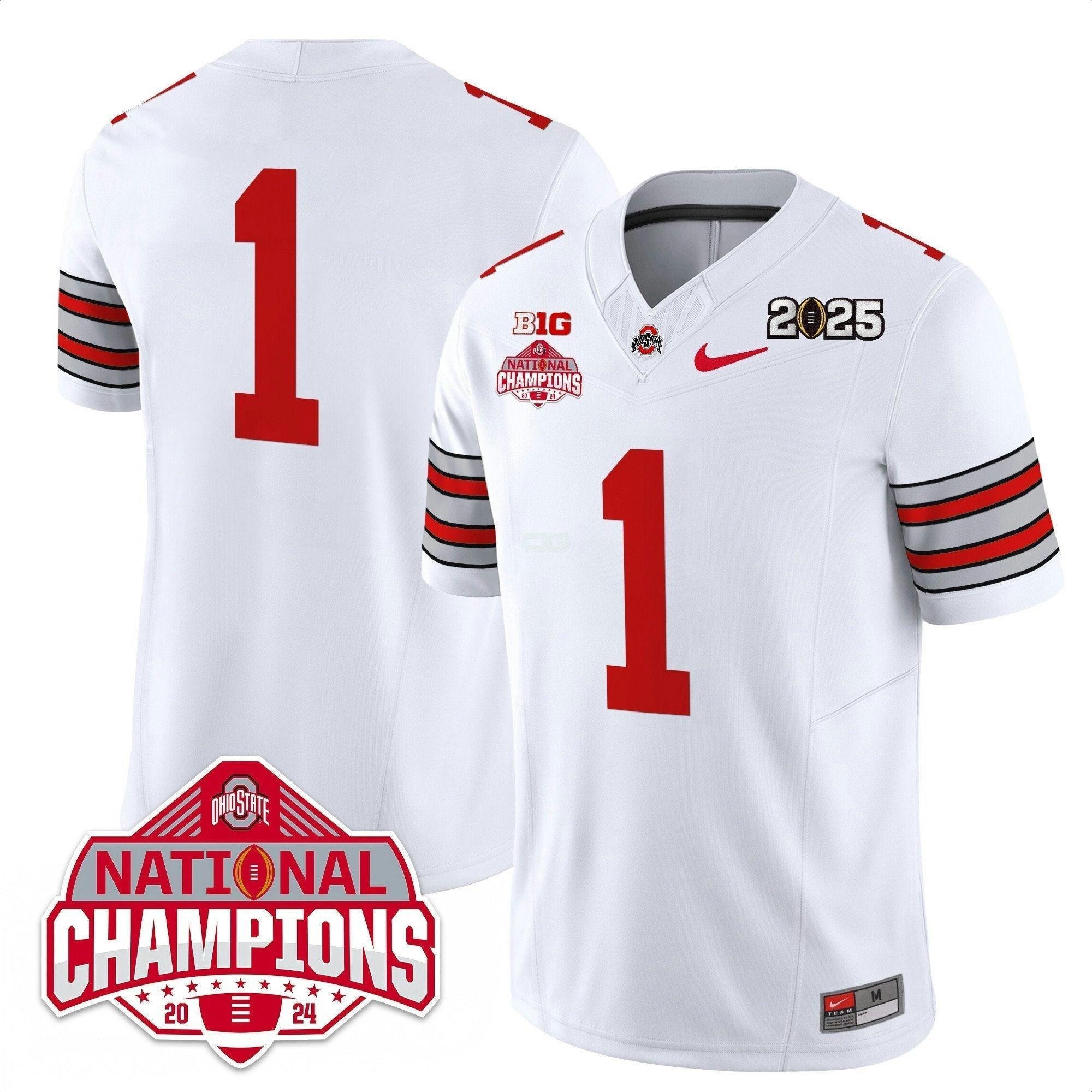 Camisa NCAA 'Heritage Stripe' 2025 College Football Playoff Patch - National Champions Jersey