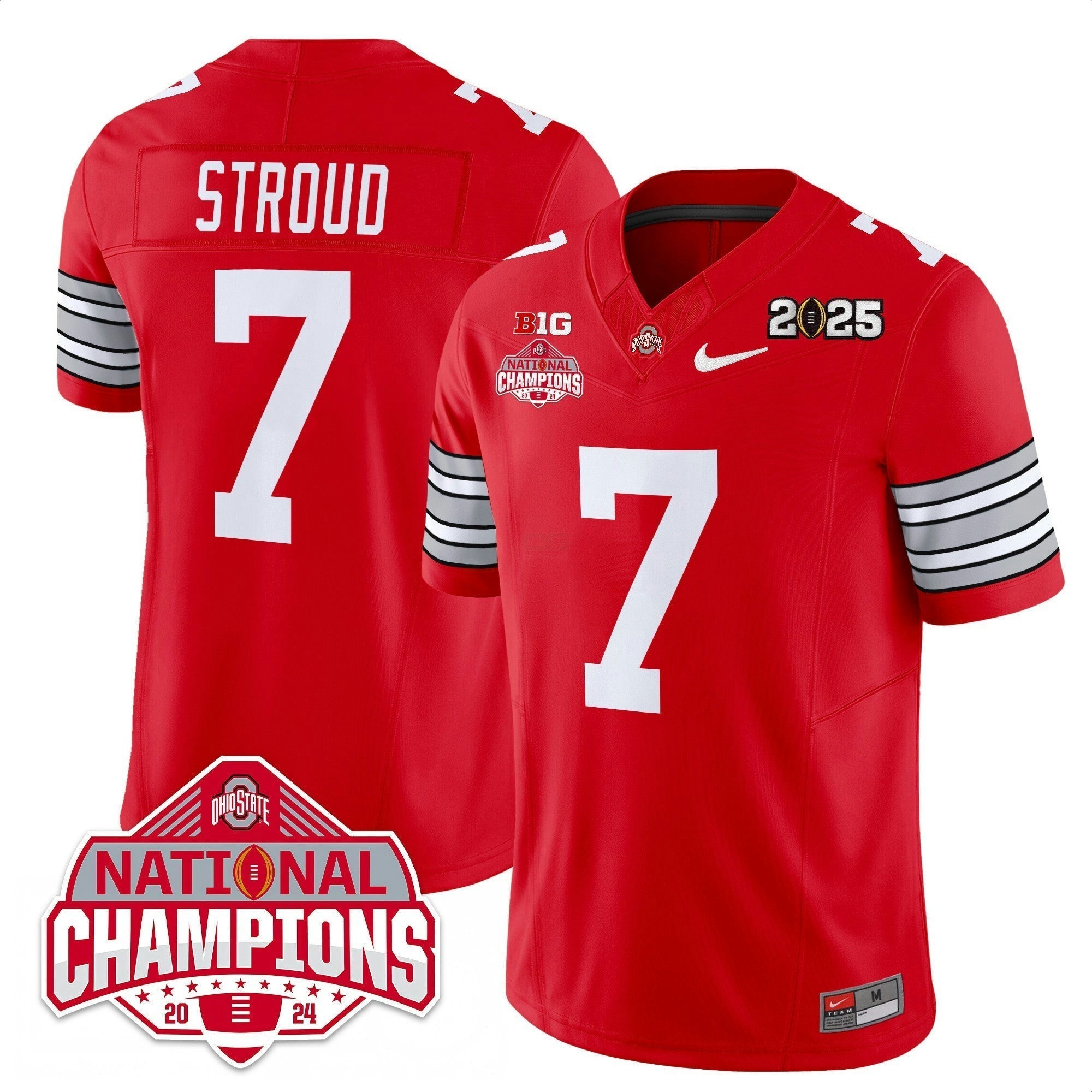 Camisa NCAA 'Heritage Stripe' 2025 College Football Playoff Patch - National Champions Jersey N19