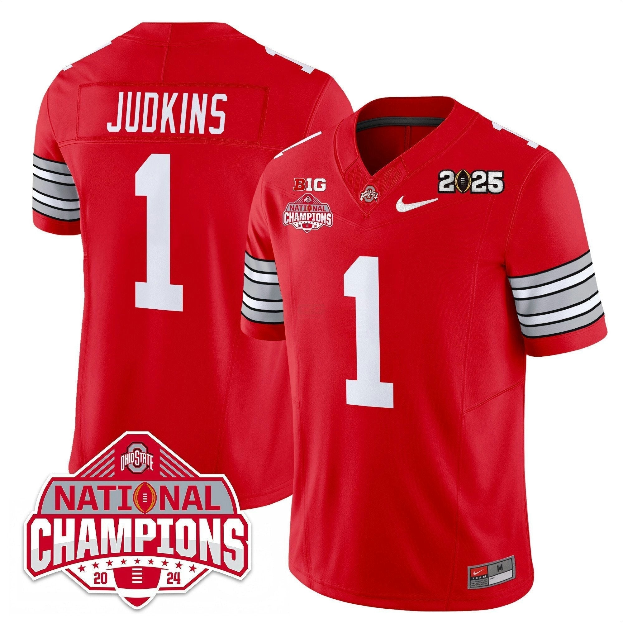 Camisa NCAA 'Heritage Stripe' 2025 College Football Playoff Patch - National Champions Dourada Jersey