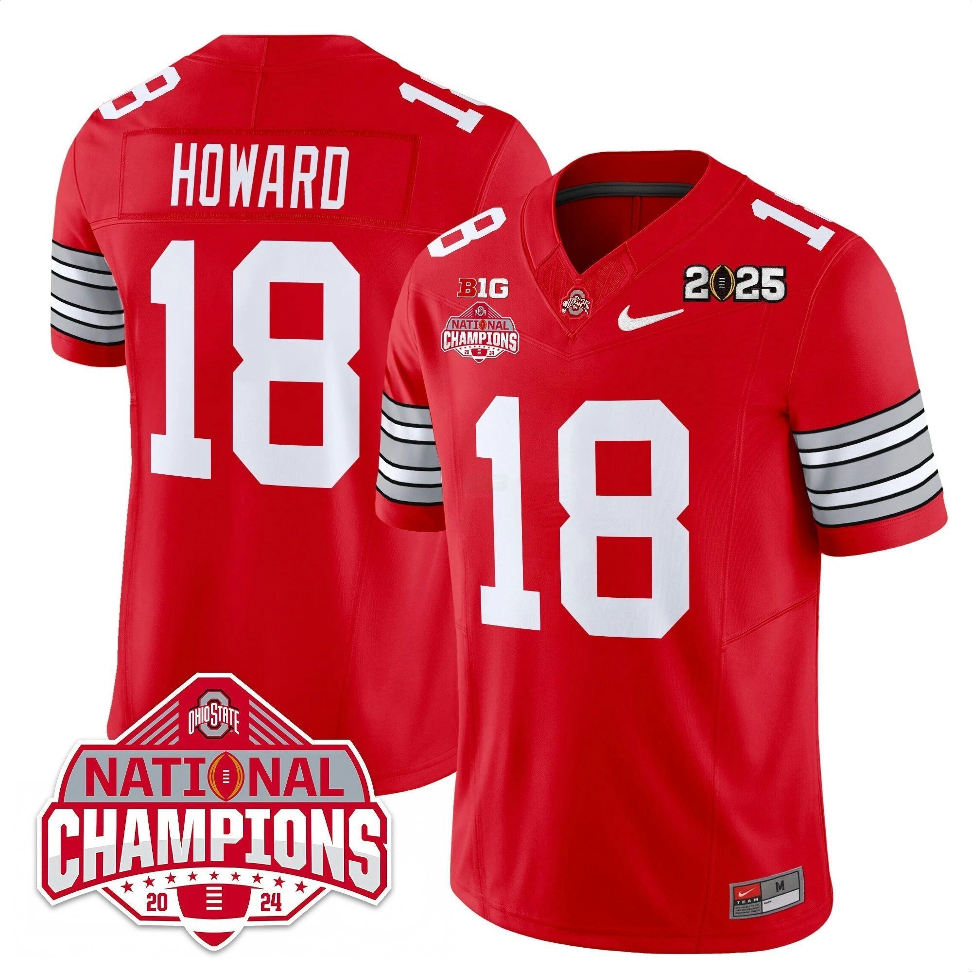 Camisa NCAA 'Heritage Stripe' 2025 College Football Playoff Patch - National Champions Jersey N19