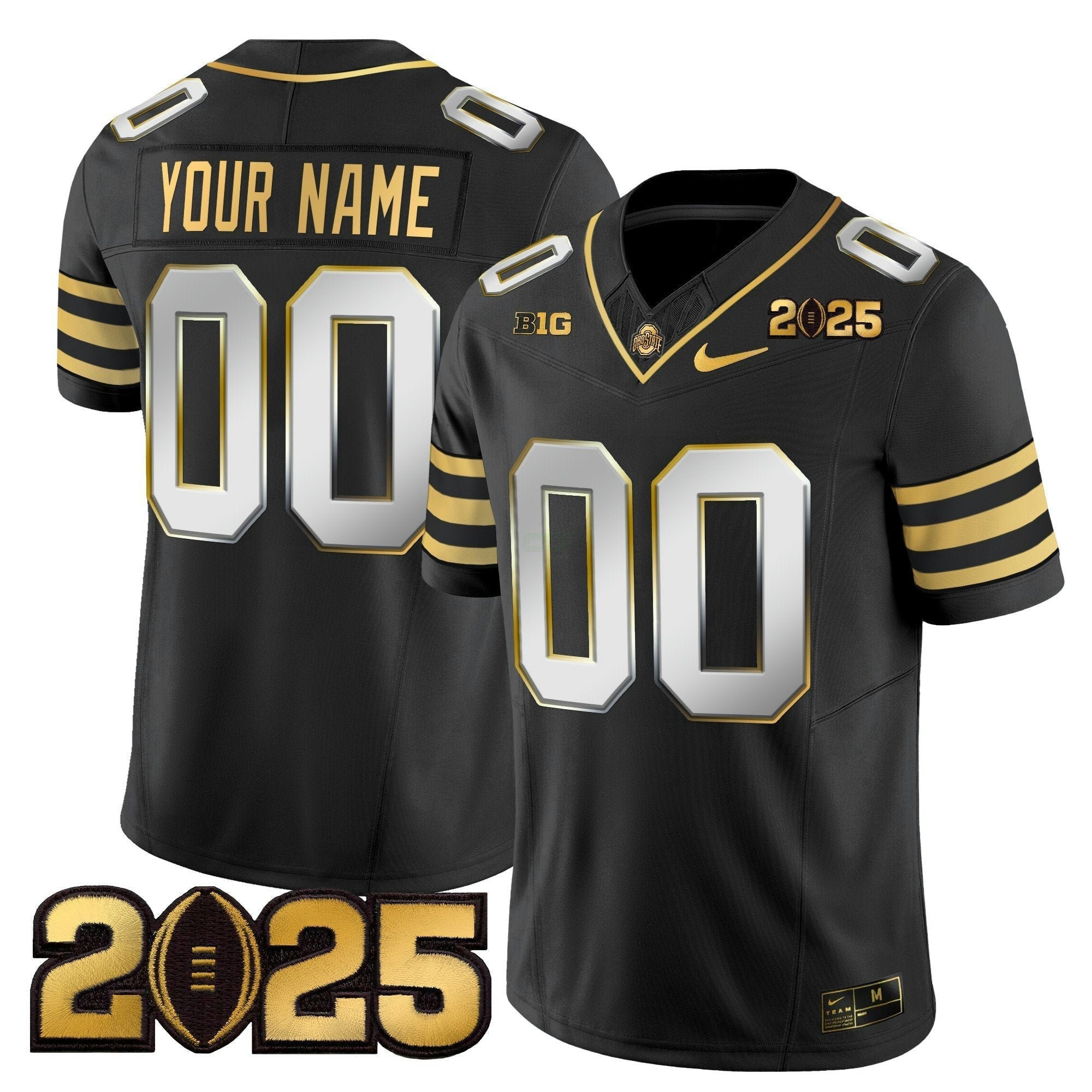 Camisa NCAA 'Heritage Stripe' College Football Playoff Final Patch Dourada Vapor Limited Jersey