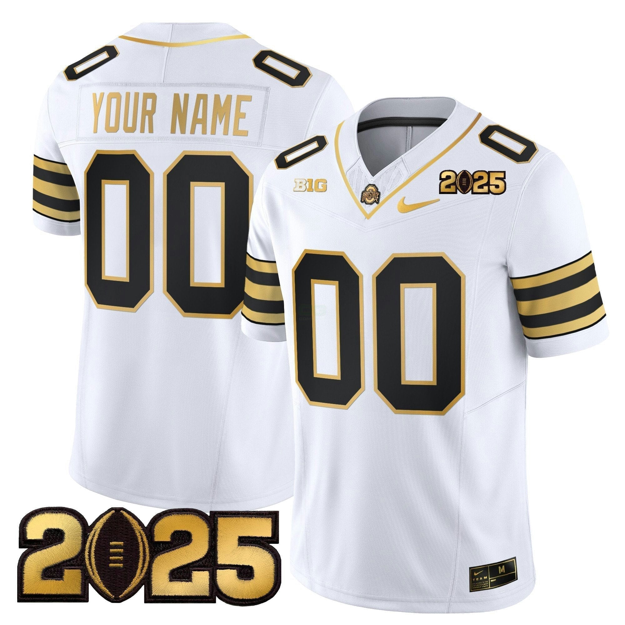 Camisa NCAA 'Heritage Stripe' College Football Playoff Final Patch Dourada Vapor Limited Jersey