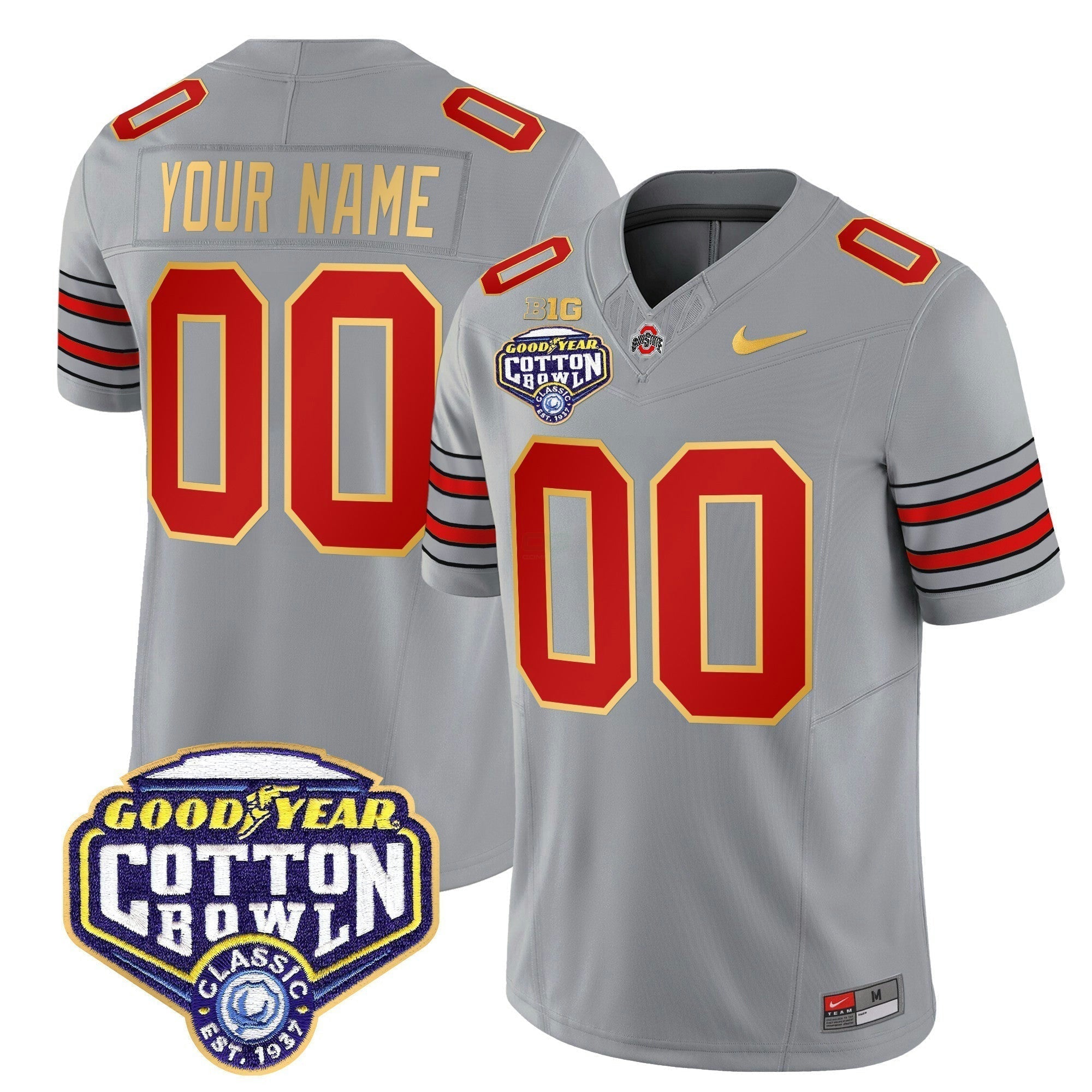 Camisa NCAA 'Heritage Stripe' Cotton Bowl Patch Dourada Trim Vapor Limited Jersey