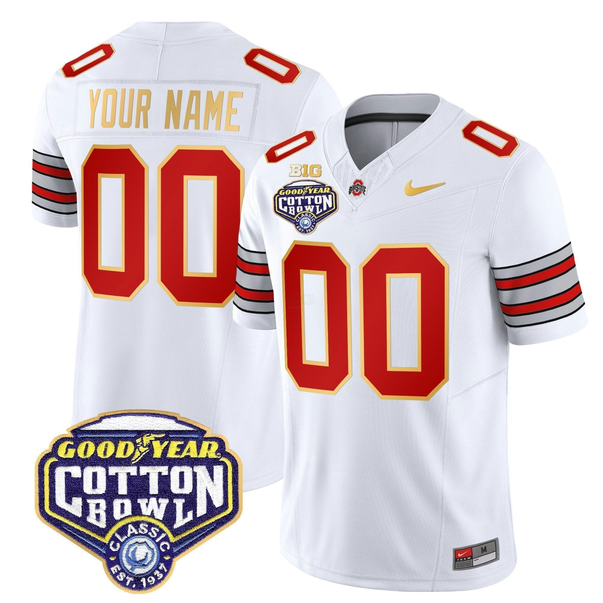 Camisa NCAA 'Heritage Stripe' Cotton Bowl Patch Dourada Trim Vapor Limited Jersey