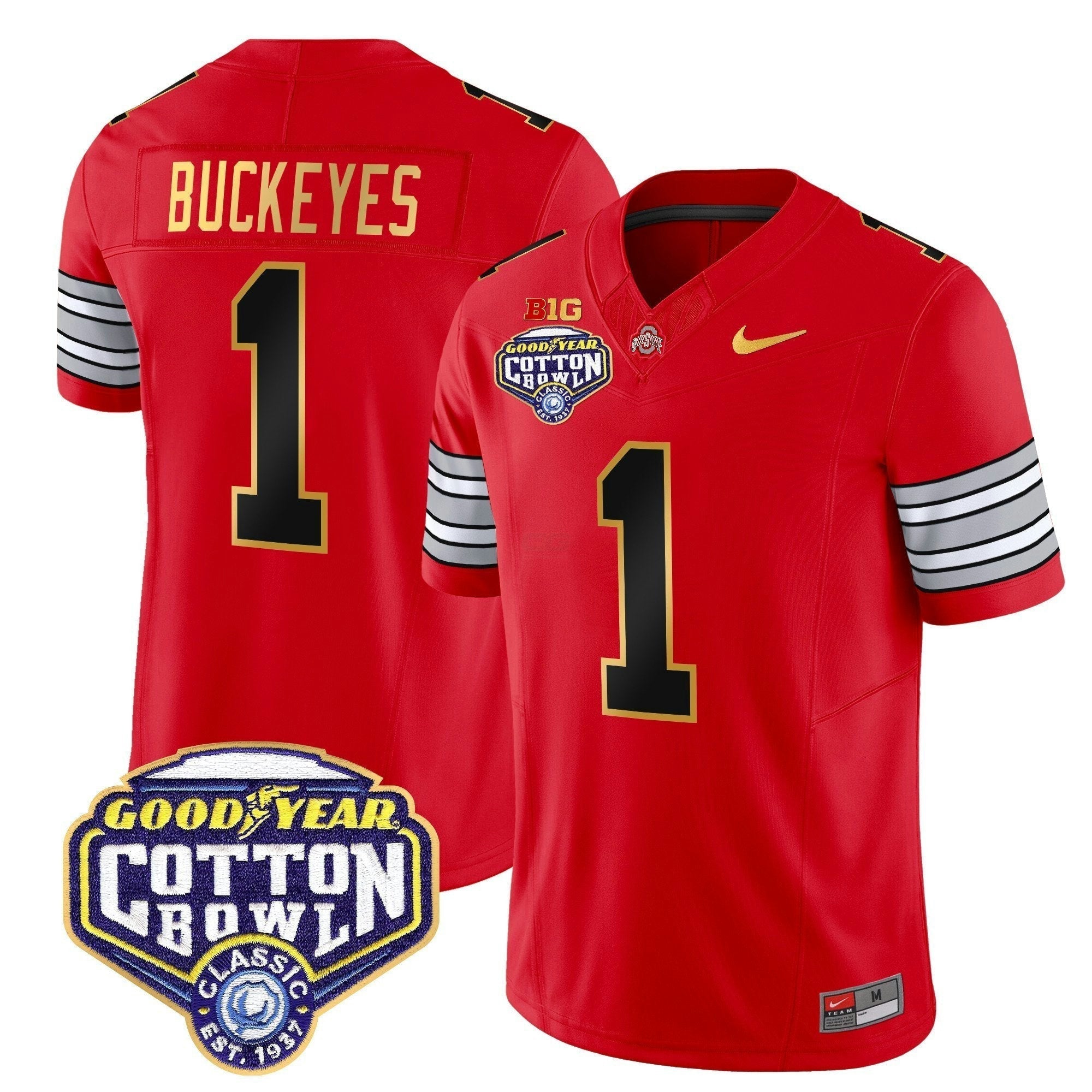 Camisa NCAA 'Heritage Stripe' Cotton Bowl Patch Dourada Trim Vapor Limited Jersey