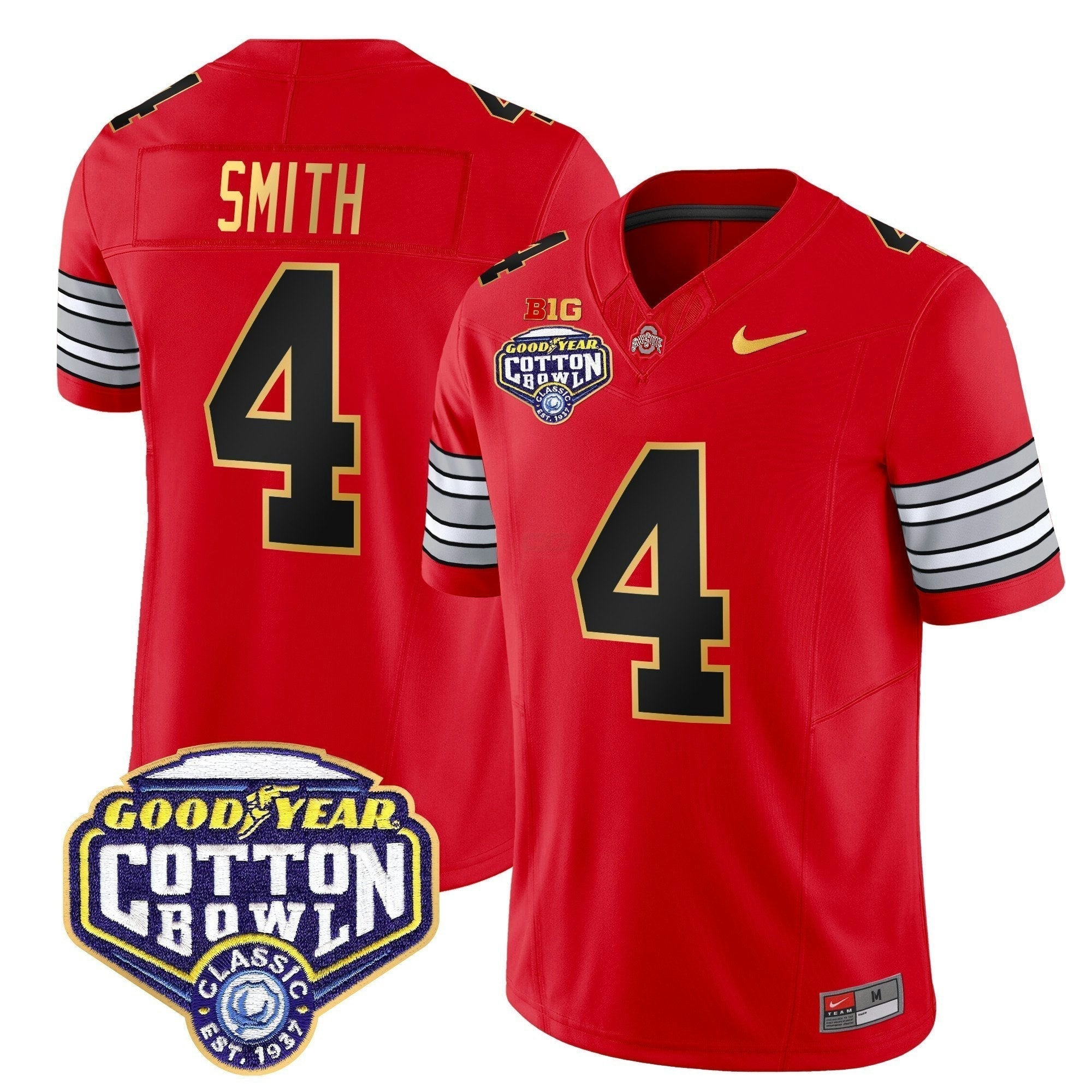 Camisa NCAA 'Heritage Stripe' Cotton Bowl Patch Dourada Trim Vapor Limited Jersey