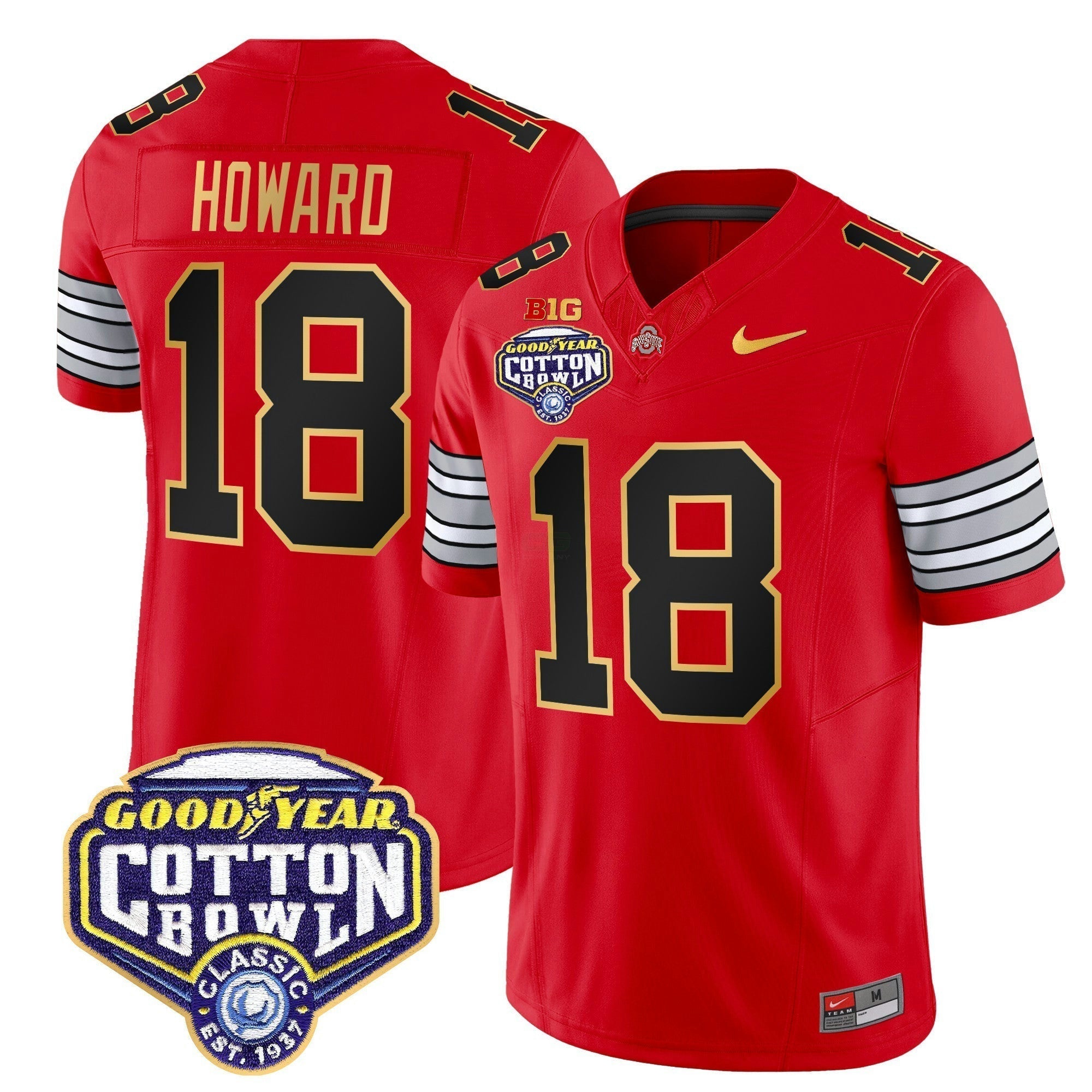 Camisa NCAA 'Heritage Stripe' Cotton Bowl Patch Dourada Trim Vapor Limited Jersey