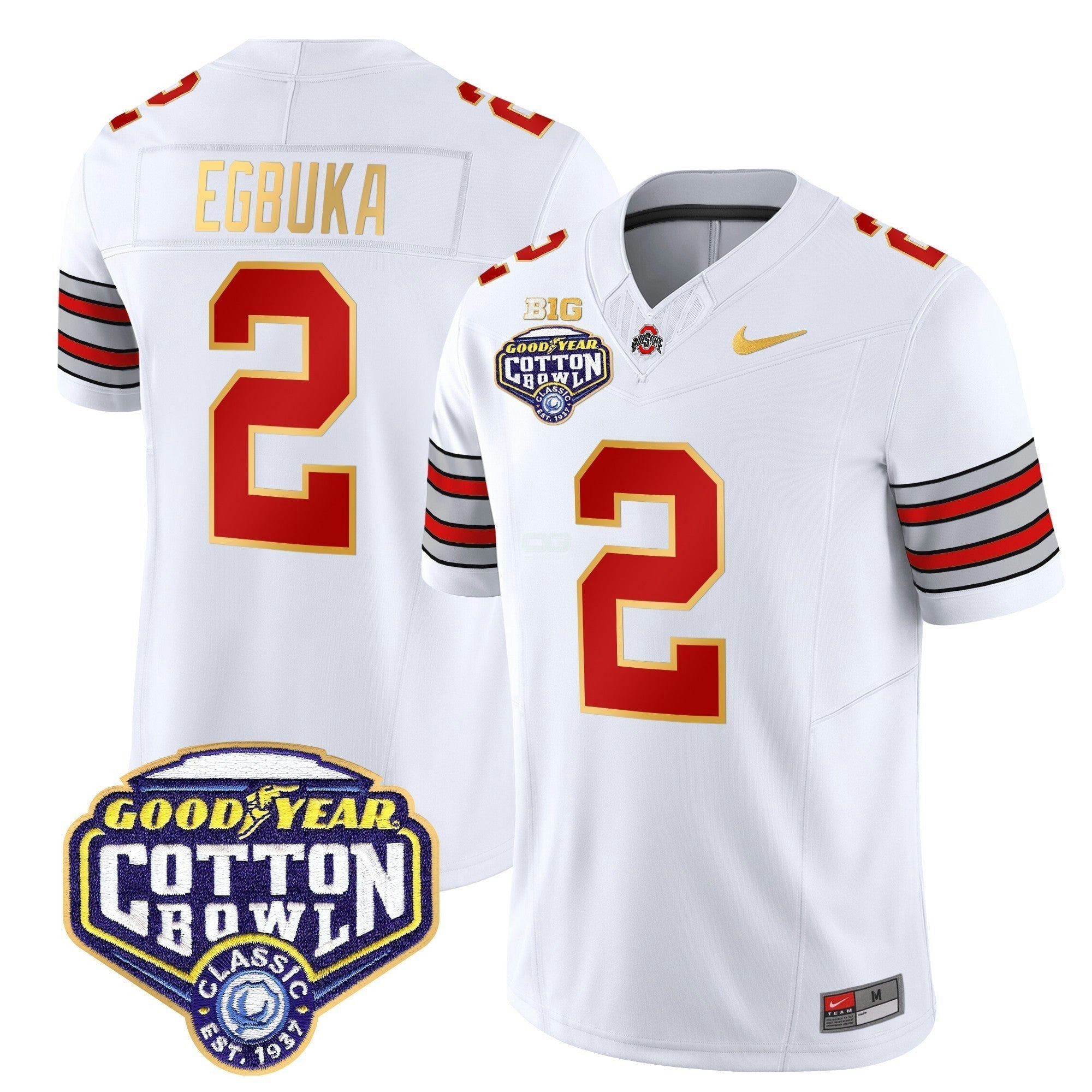 Camisa NCAA 'Heritage Stripe' Cotton Bowl Patch Dourada Trim Vapor Limited Jersey