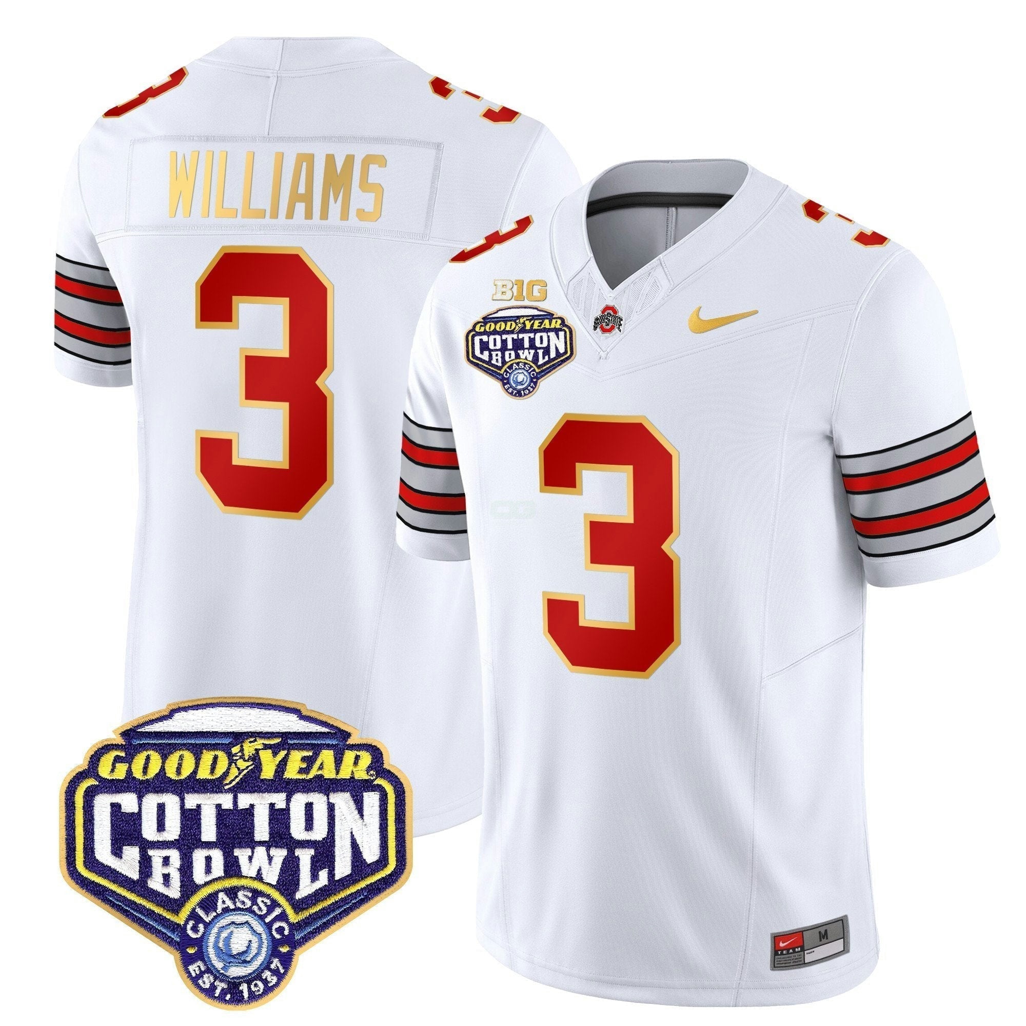 Camisa NCAA 'Heritage Stripe' Cotton Bowl Patch Dourada Trim Vapor Limited Jersey