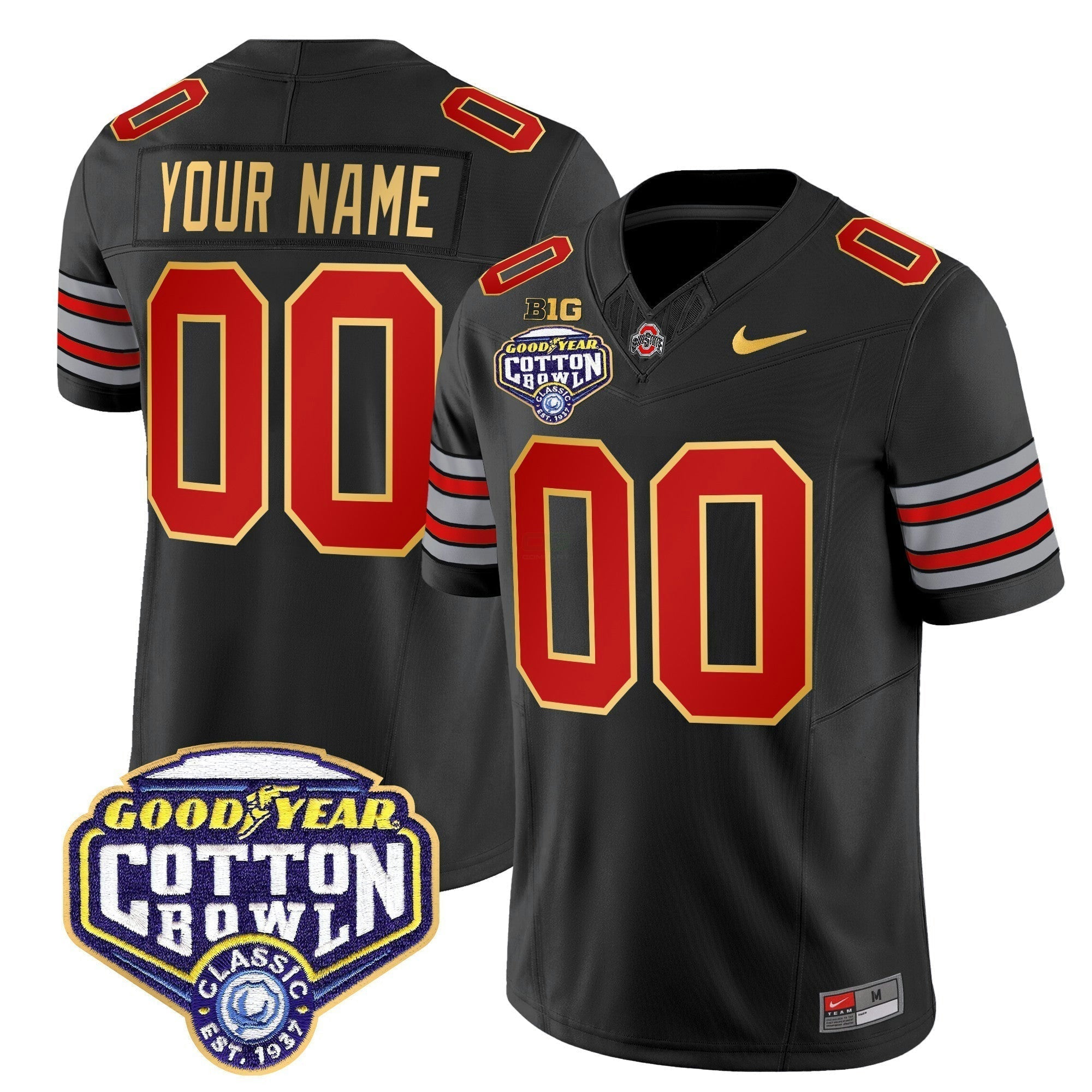 Camisa NCAA 'Heritage Stripe' Cotton Bowl Patch Dourada Trim Vapor Limited Jersey