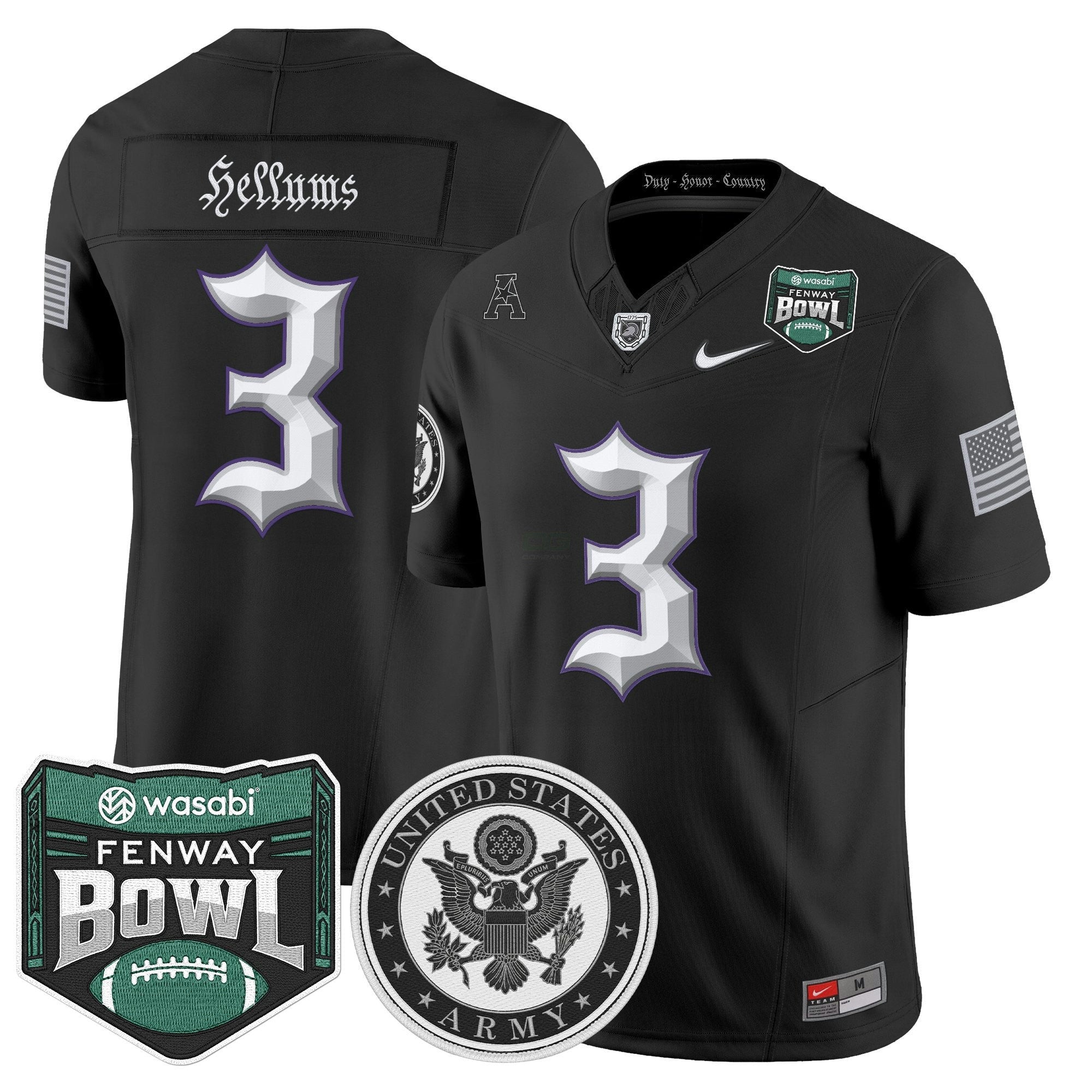 Camisa NCAA Honoring 250 Years Of Service And Sacrifice Vapor Limited Jersey - 2025 Fenway Bowl Patch