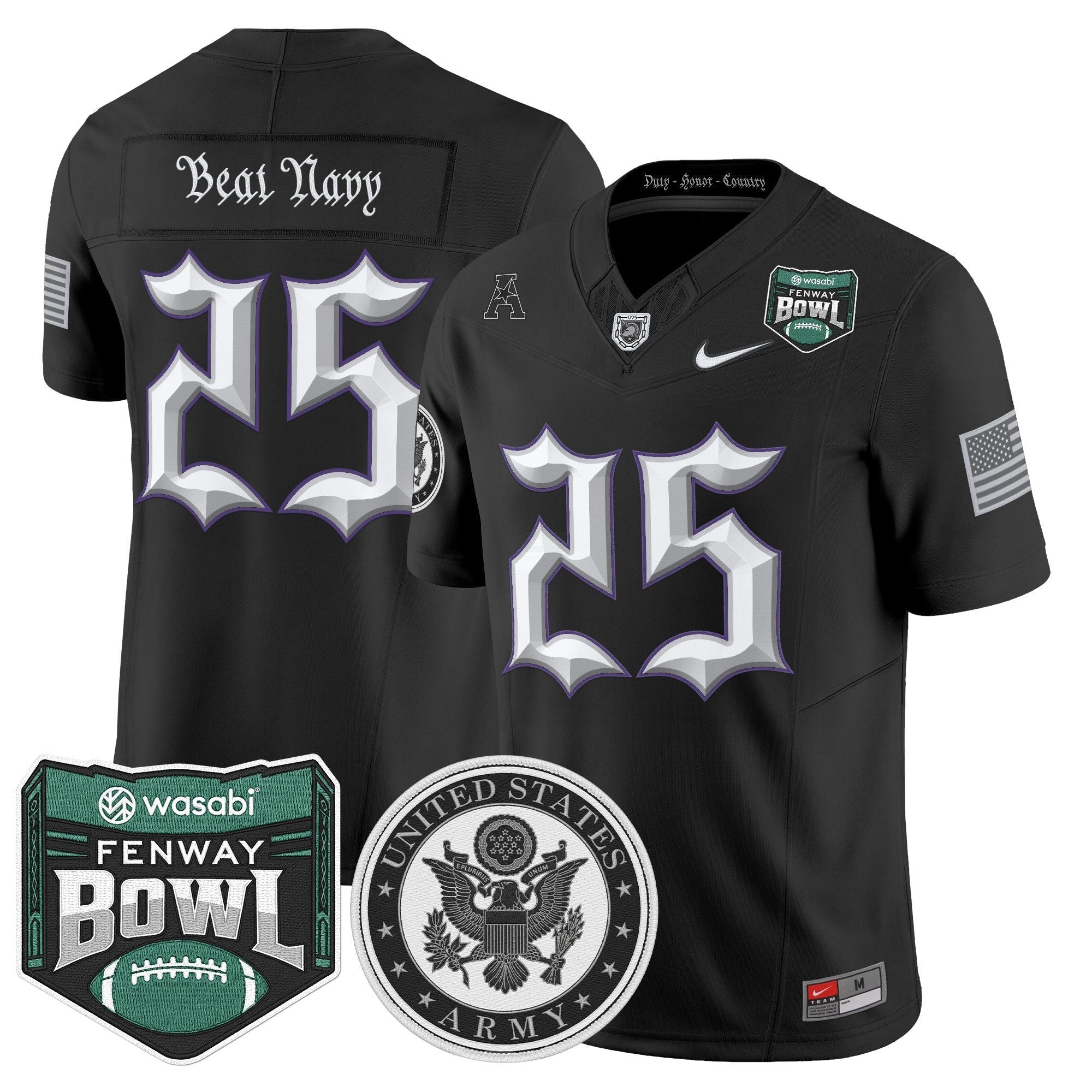 Camisa NCAA Honoring 250 Years Of Service And Sacrifice Vapor Limited Jersey - 2025 Fenway Bowl Patch