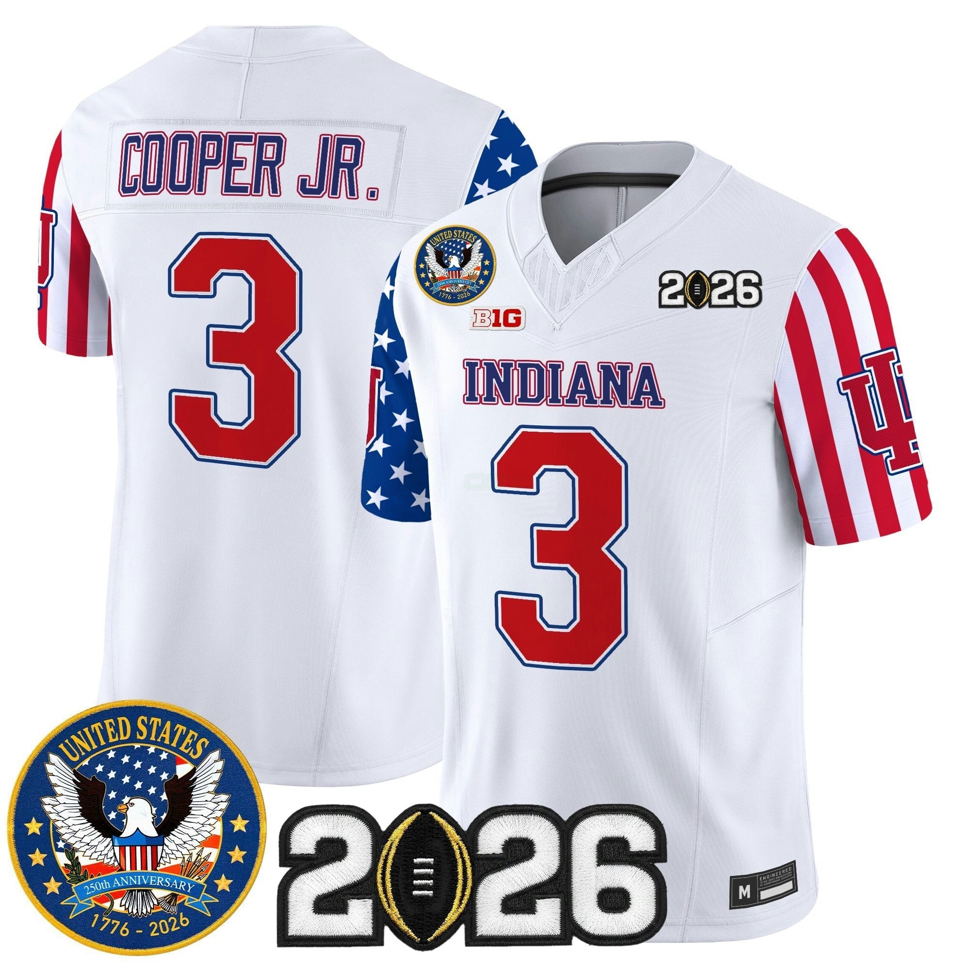 Camisa NCAA Ind "America250 Edition" Vapor Limited Jersey - 2026 College Football Playoff Final Patch