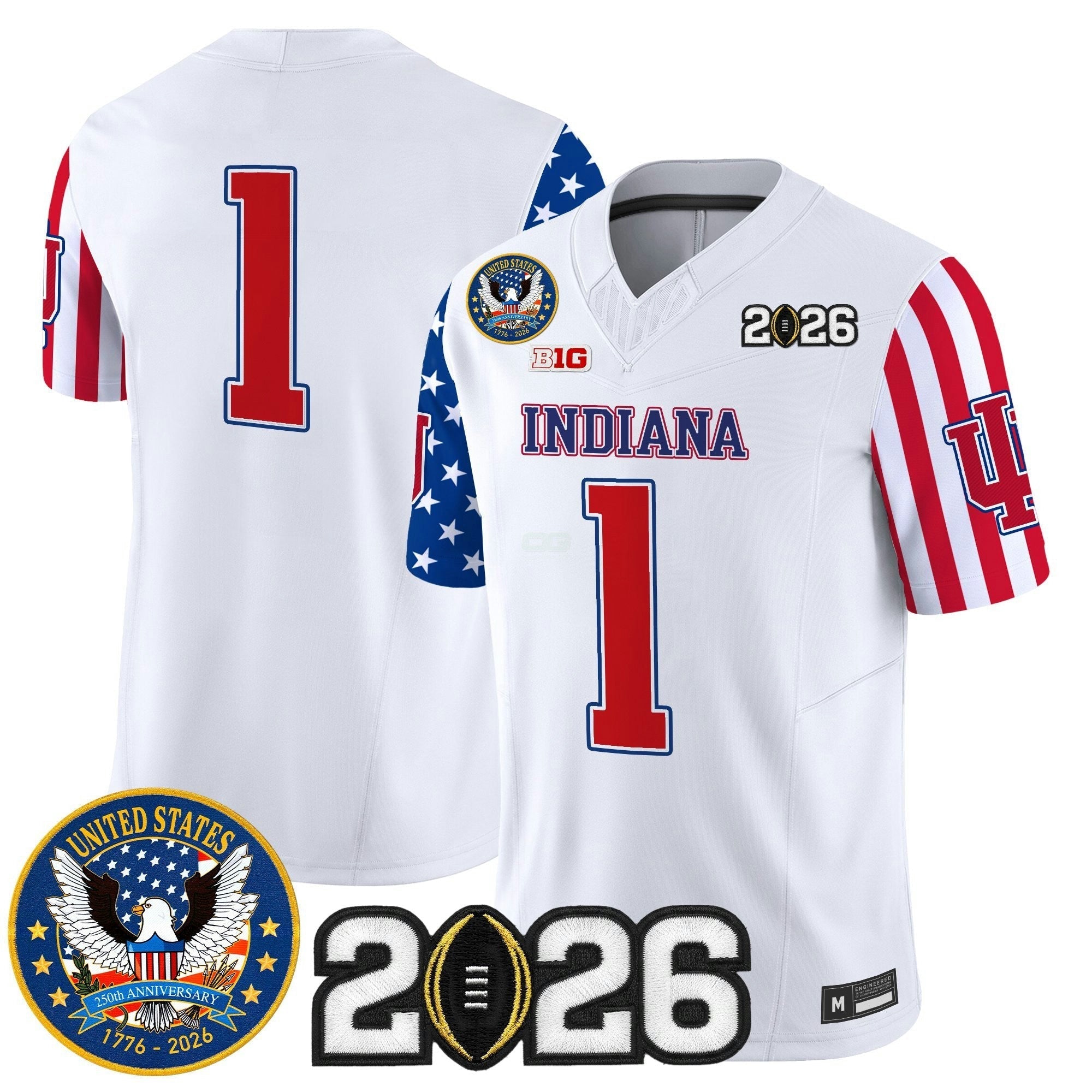 Camisa NCAA Ind "America250 Edition" Vapor Limited Jersey - 2026 College Football Playoff Final Patch