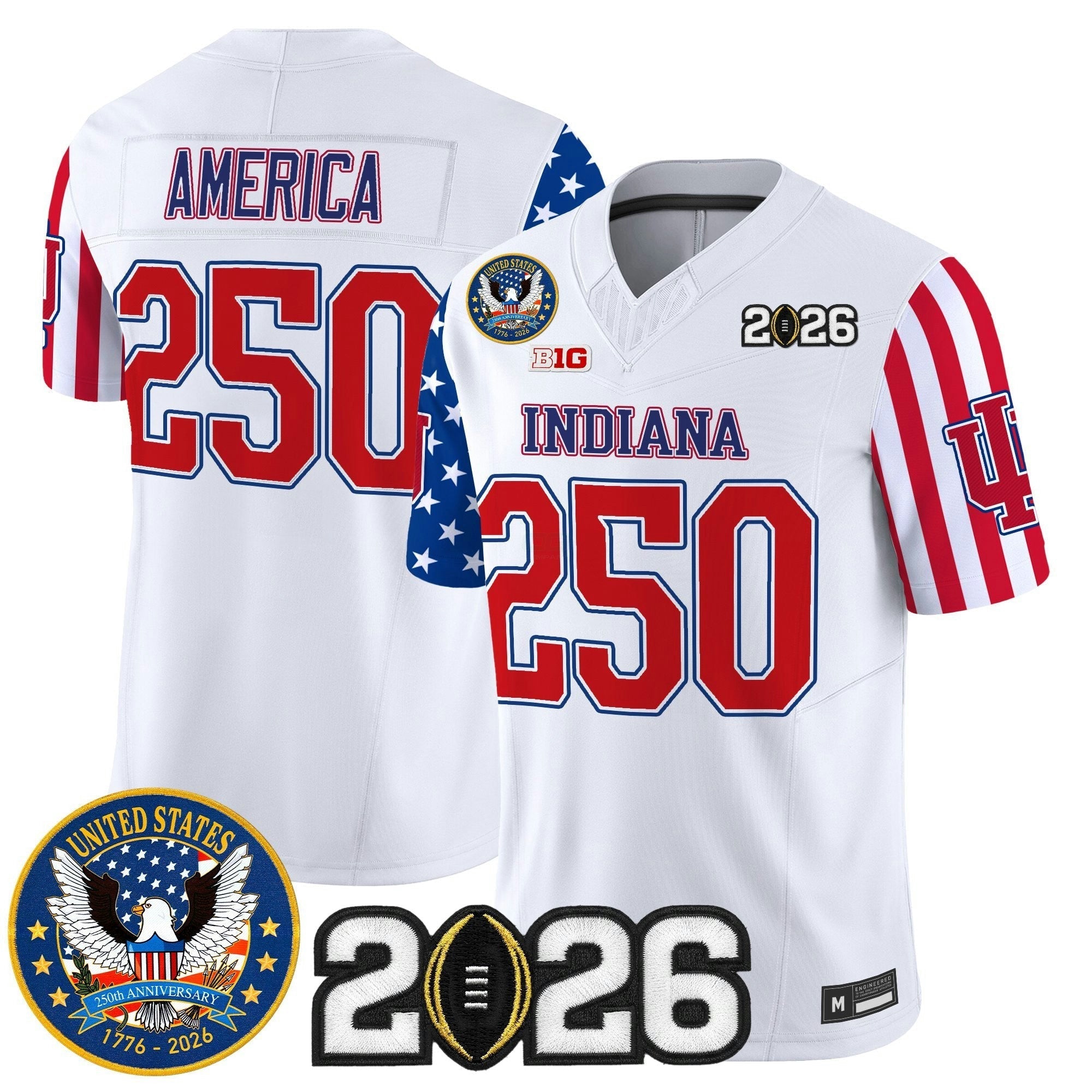 Camisa NCAA Ind "America250 Edition" Vapor Limited Jersey - 2026 College Football Playoff Final Patch