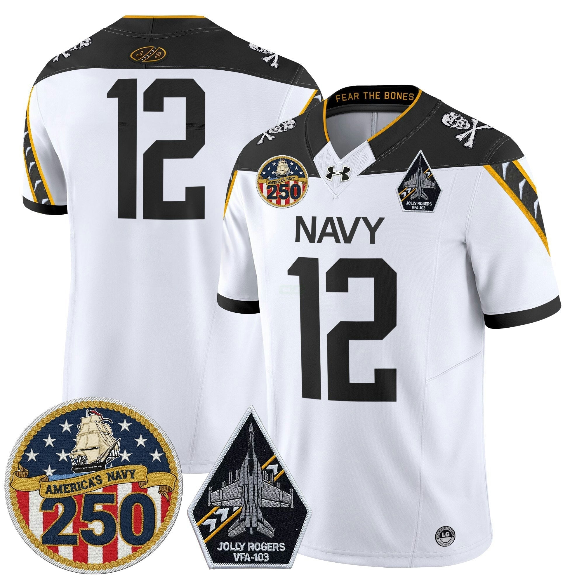 Camisa NCAA 'Jolly Rogers Edition' Vapor Limited Jersey - 250th Anniversary Patch