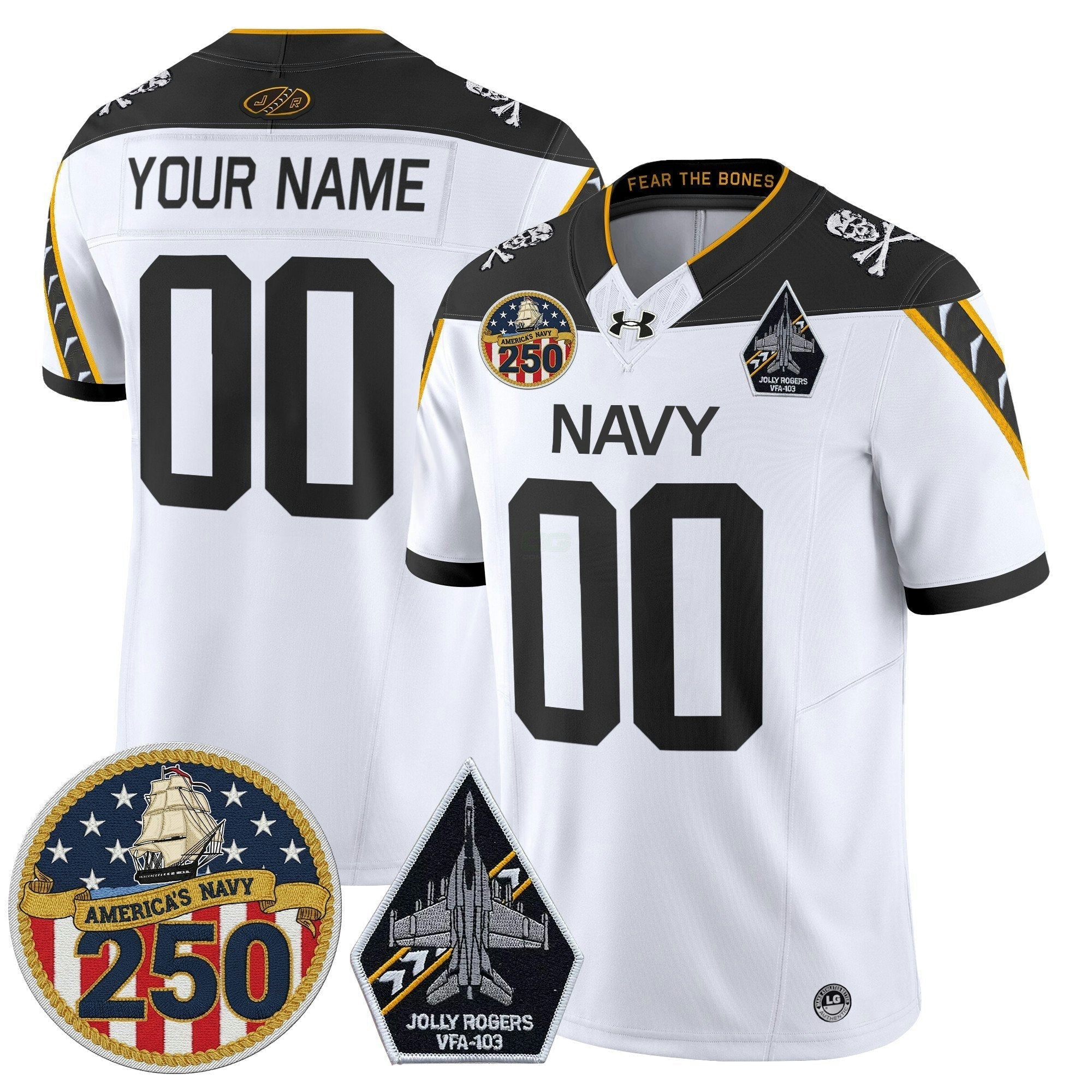 Camisa NCAA 'Jolly Rogers Edition' Vapor Limited Jersey - 250th Anniversary Patch
