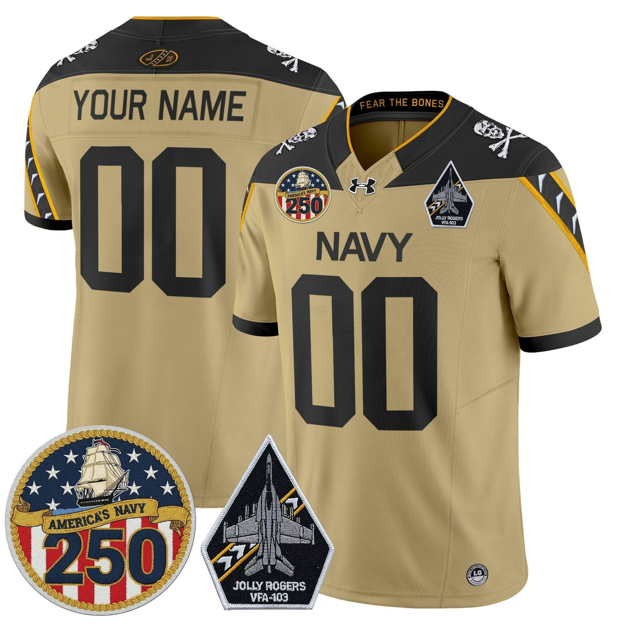 Camisa NCAA 'Jolly Rogers Edition' Vapor Limited Jersey - 250th Anniversary Patch