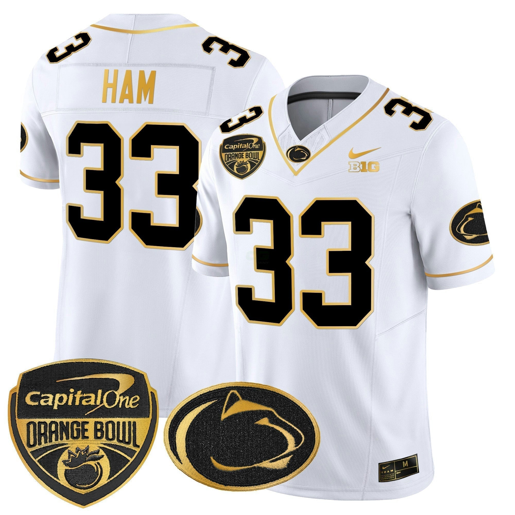 Camisa NCAA Laranja Bowl Patch Dourada Vapor Limited Jersey V2