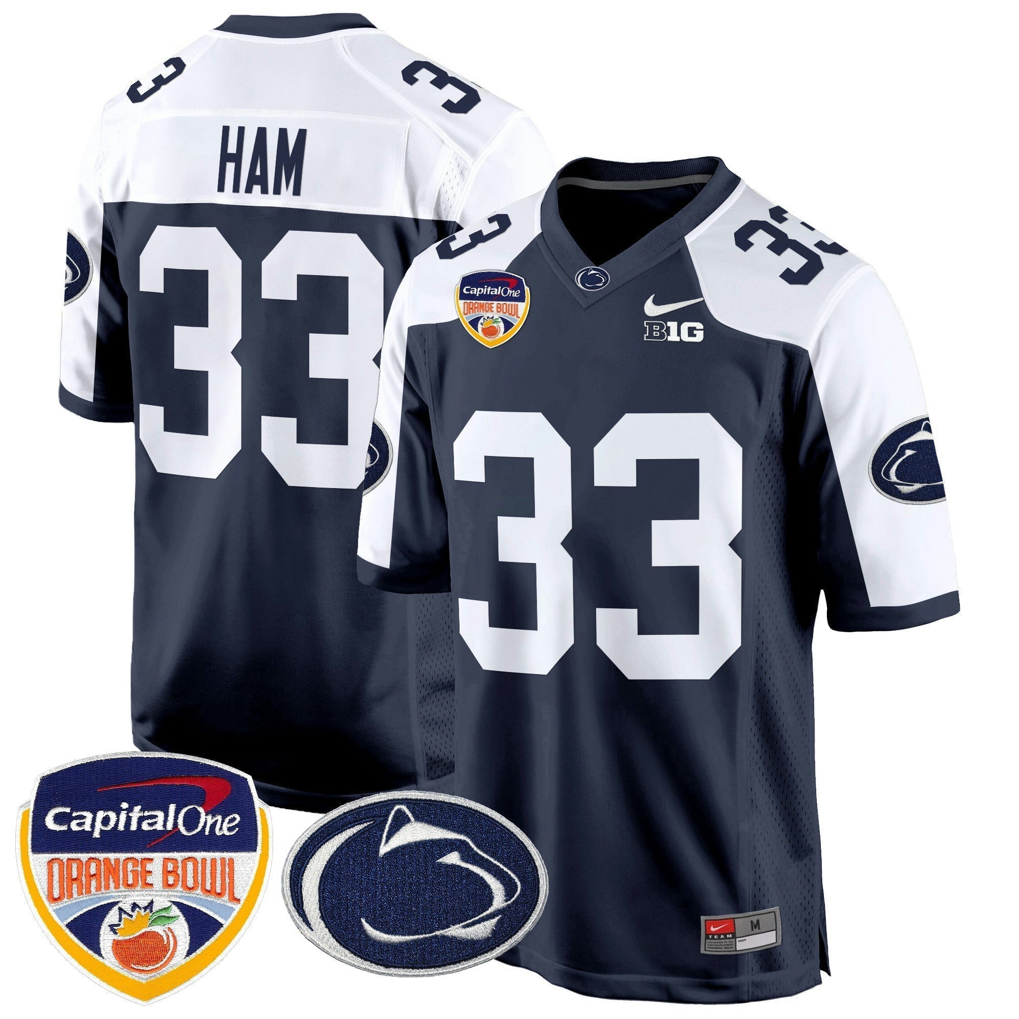 Camisa NCAA Laranja Bowl Patch Game Jersey