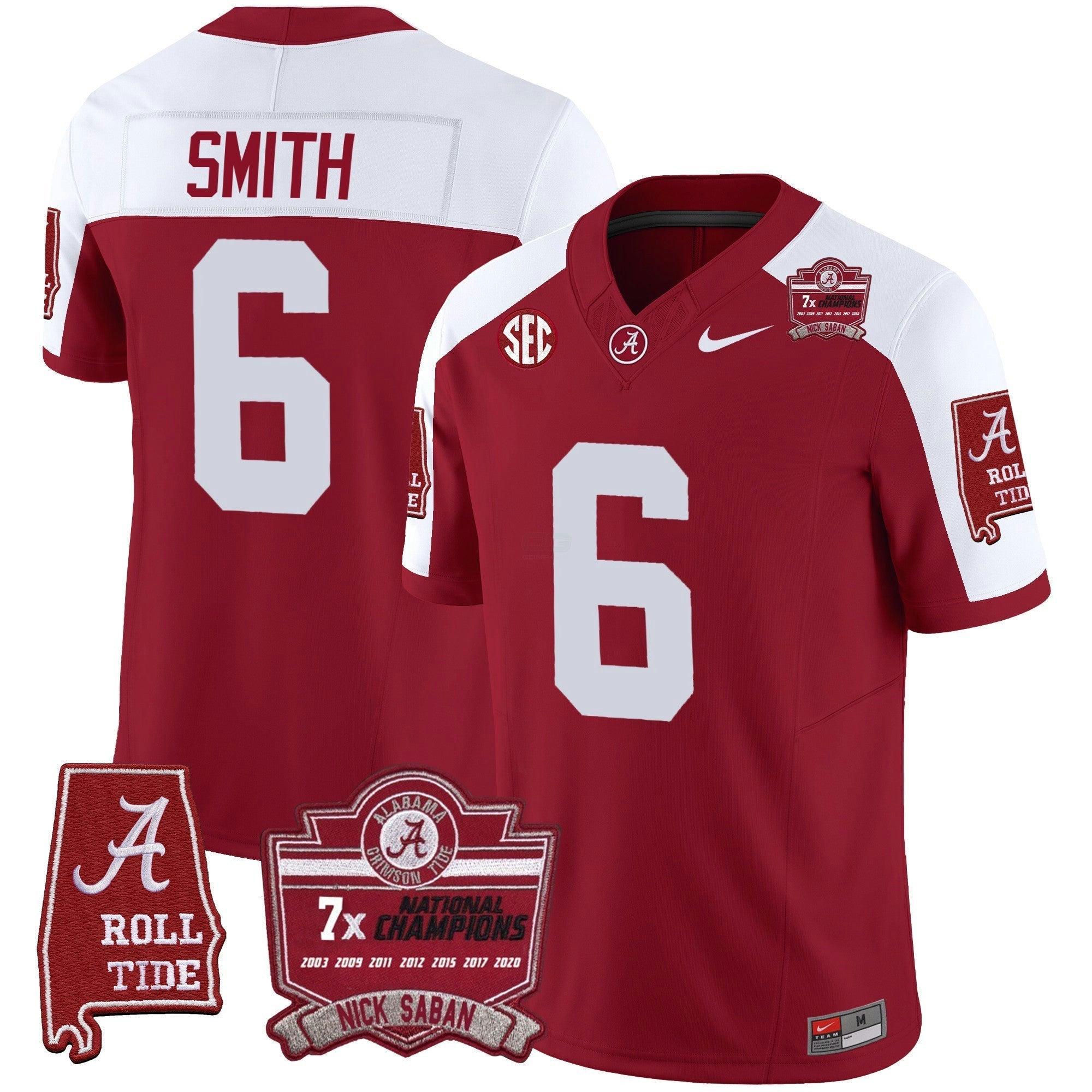 Camisa NCAA Nick Saban 7x Champions Patch Vapor Jersey